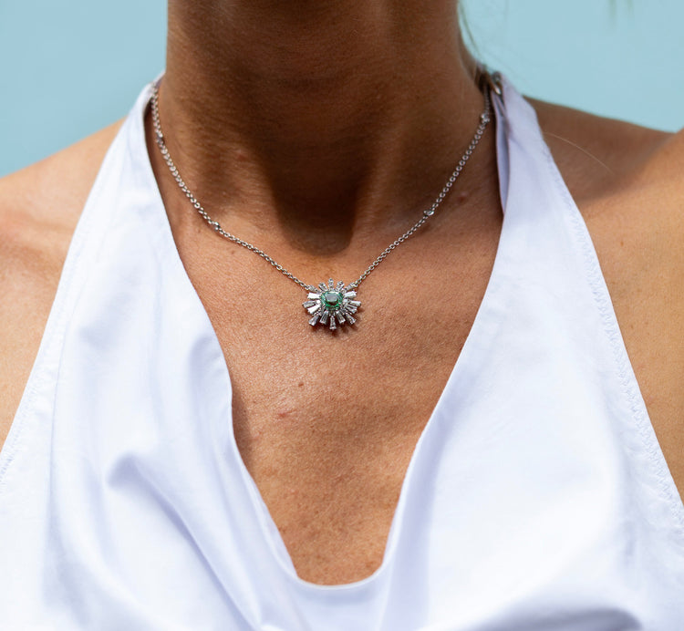 Natural Colored Diamond Medallion Pendant