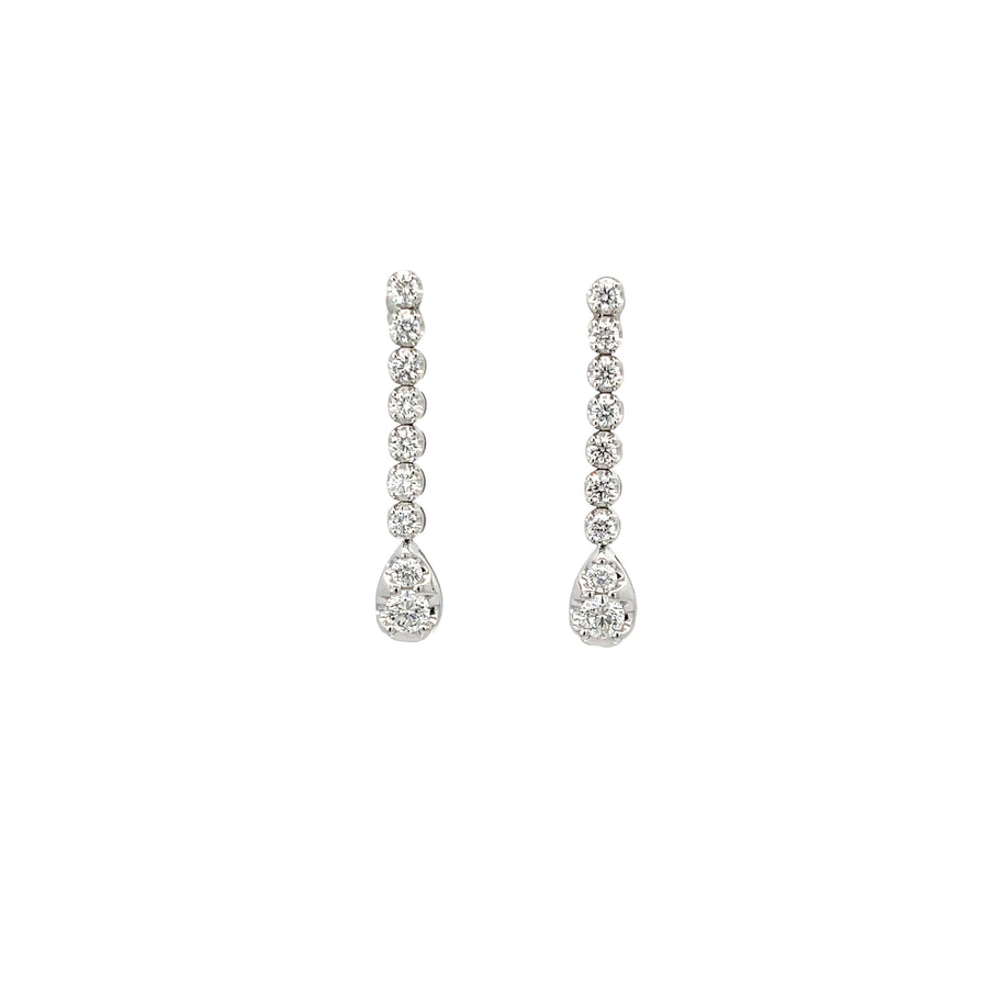 Lab-Grown Diamond Drop Earrings in 14K White Gold