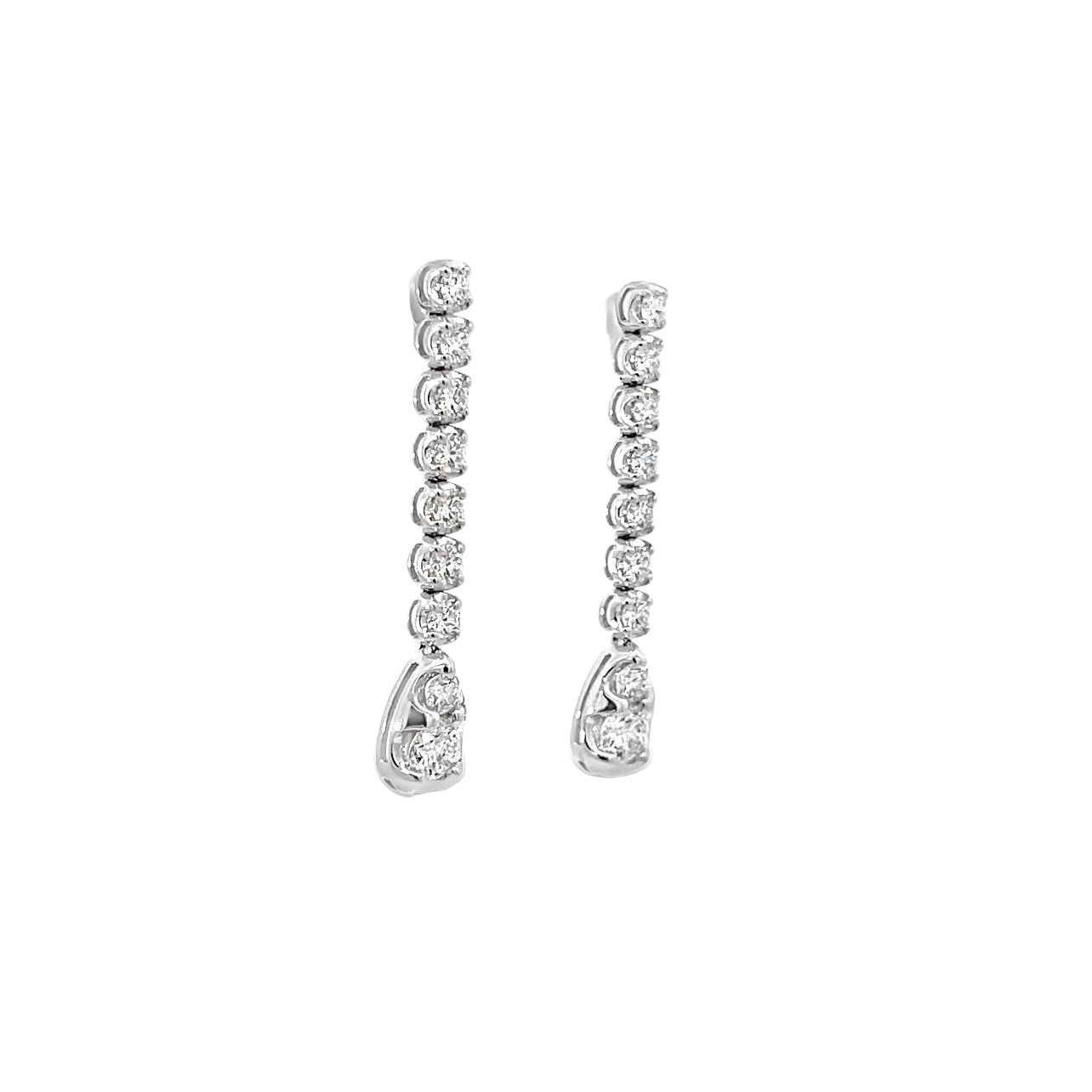 Lab Grown Diamond Drop Earrings in white gold