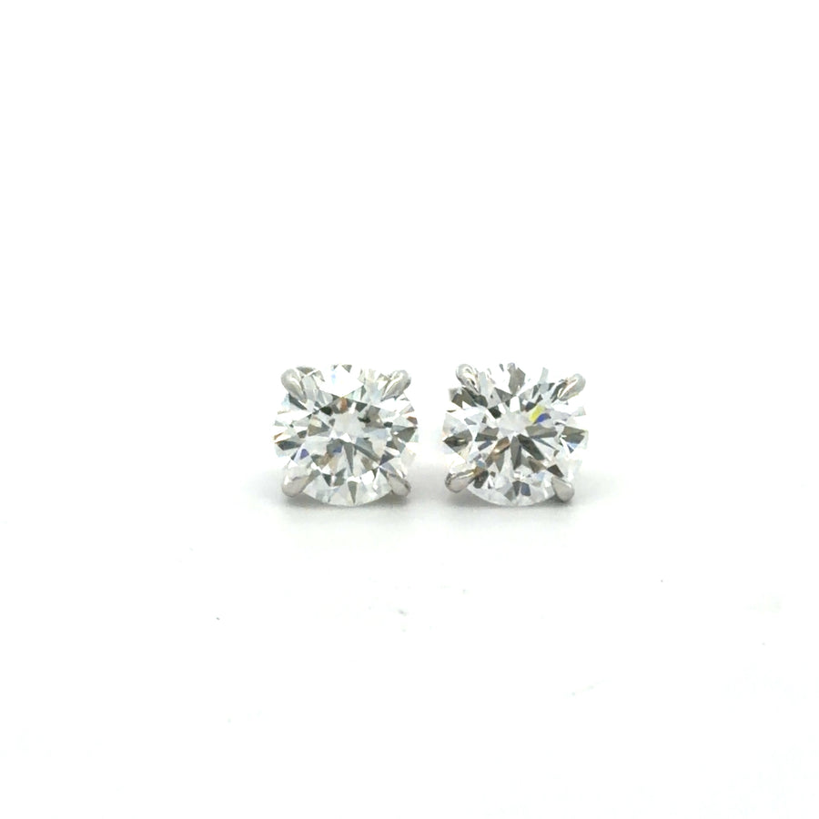 4.03 Carat IGI-Certified Lab-Grown Round Diamond Stud Earrings