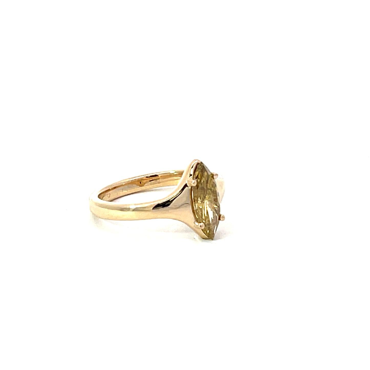 Yellow Gold Natural Mined Marquise Solitaire