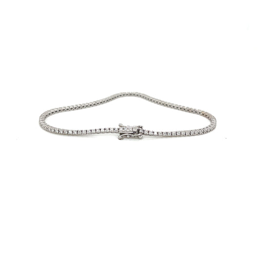 Classic White Gold Straight Line Tennis Bracelet - FlawlessCarat