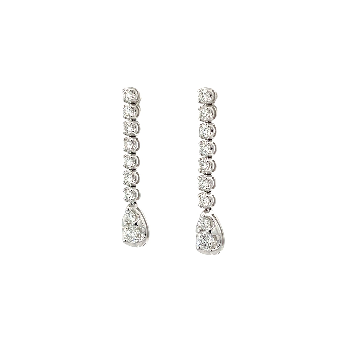 Lab Grown Diamond Drop Earrings in white gold