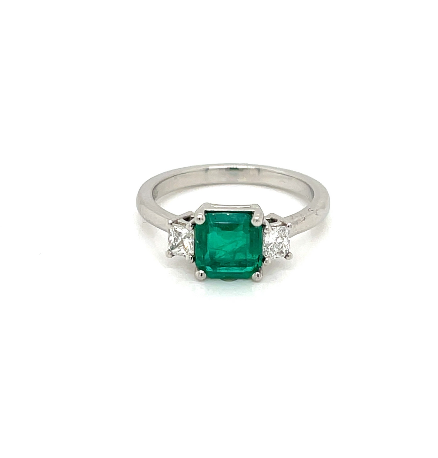 Unbeatable Platinum and Emerald and Diamond Ring