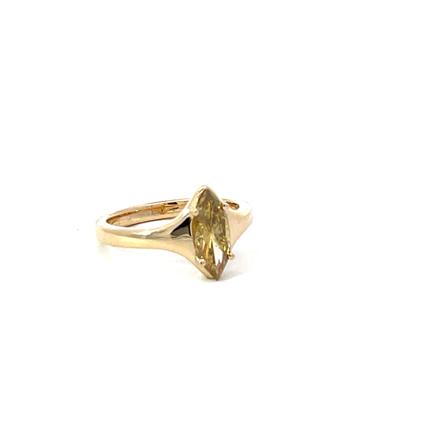 Yellow Gold Natural Mined Marquise Solitaire