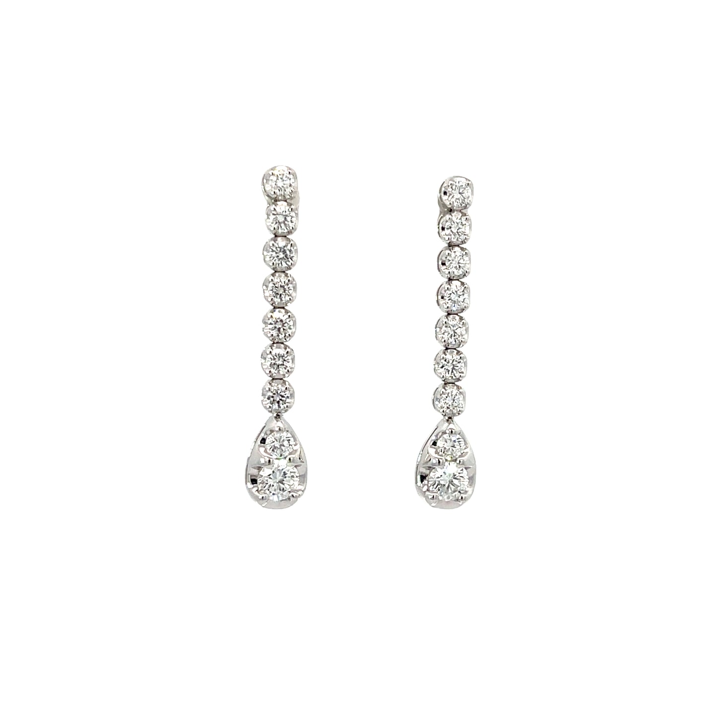Lab Grown Diamond Drop Earrings in white gold