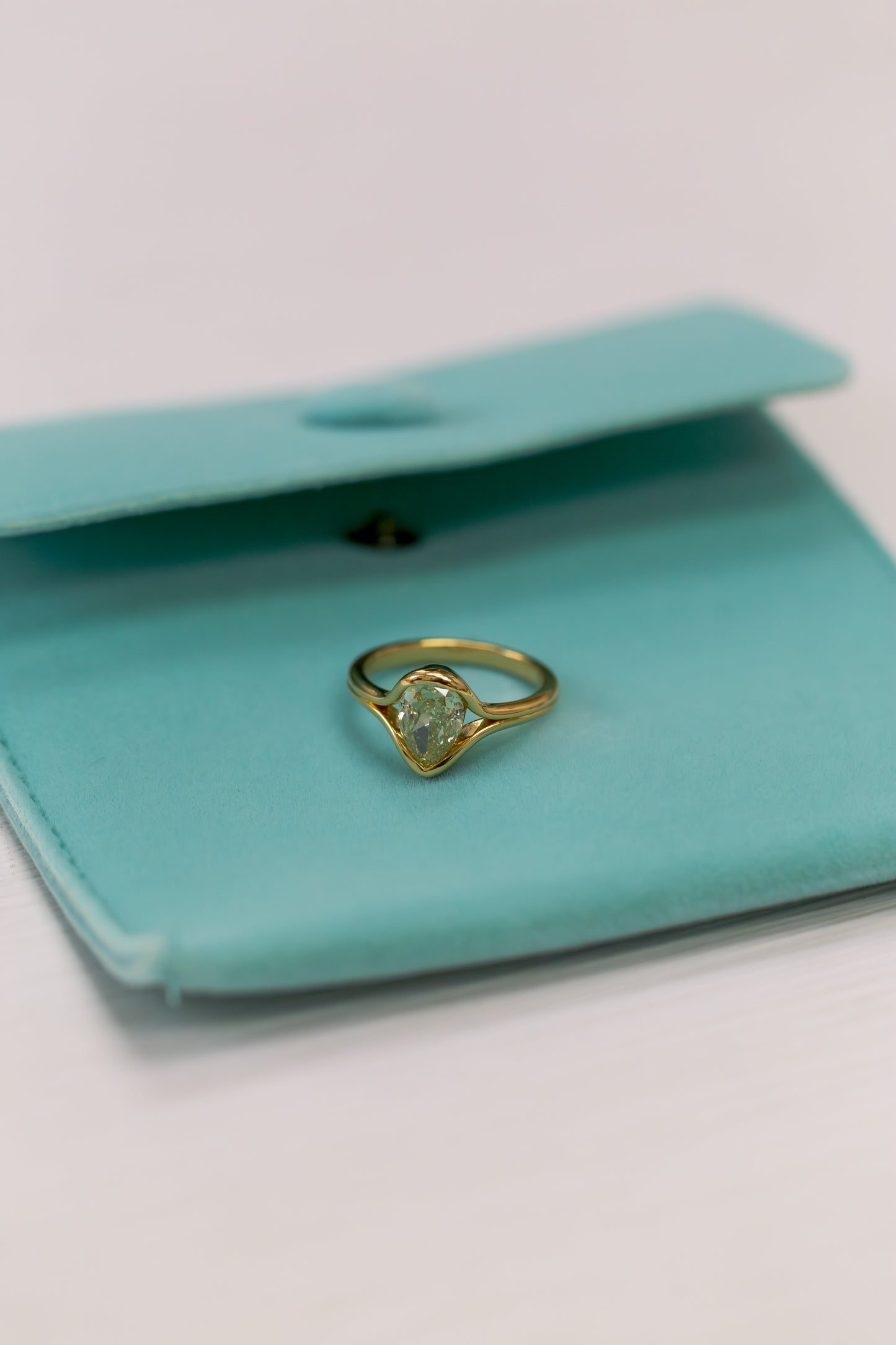 18kt. Pear Shape Solitaire in Yellow Gold