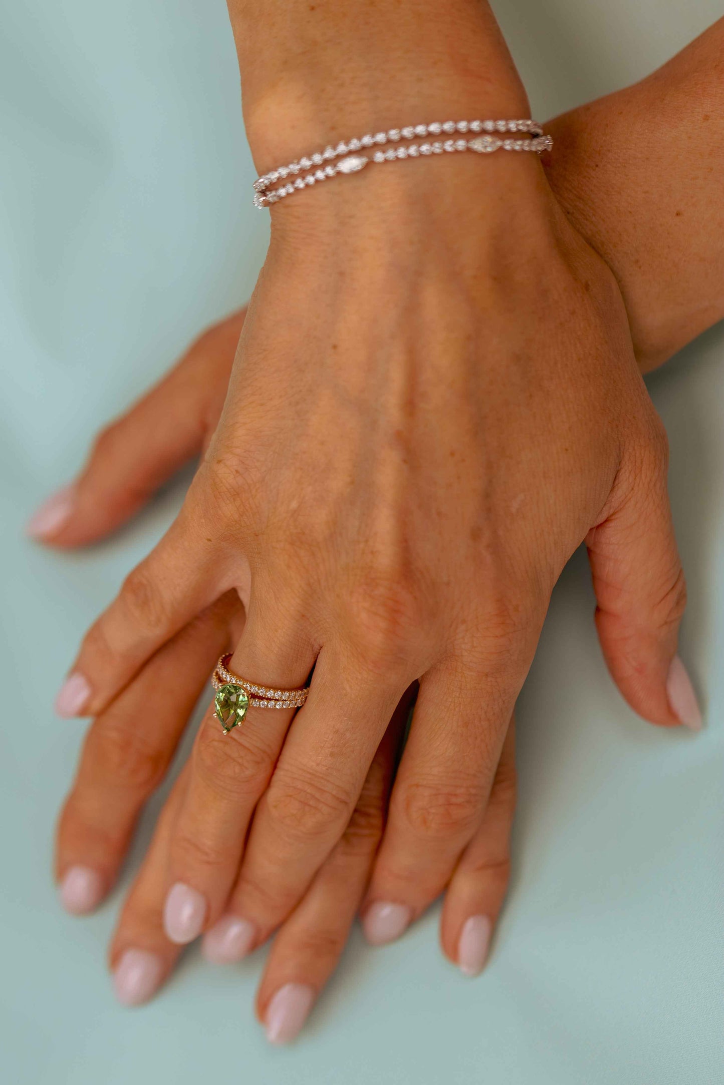 Natural Marquise & Round Diamond Statement Bracelet