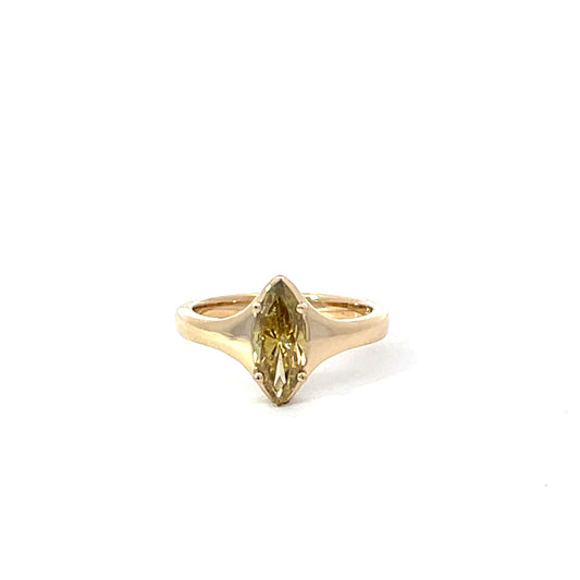 Yellow Gold Natural Mined Marquise Solitaire