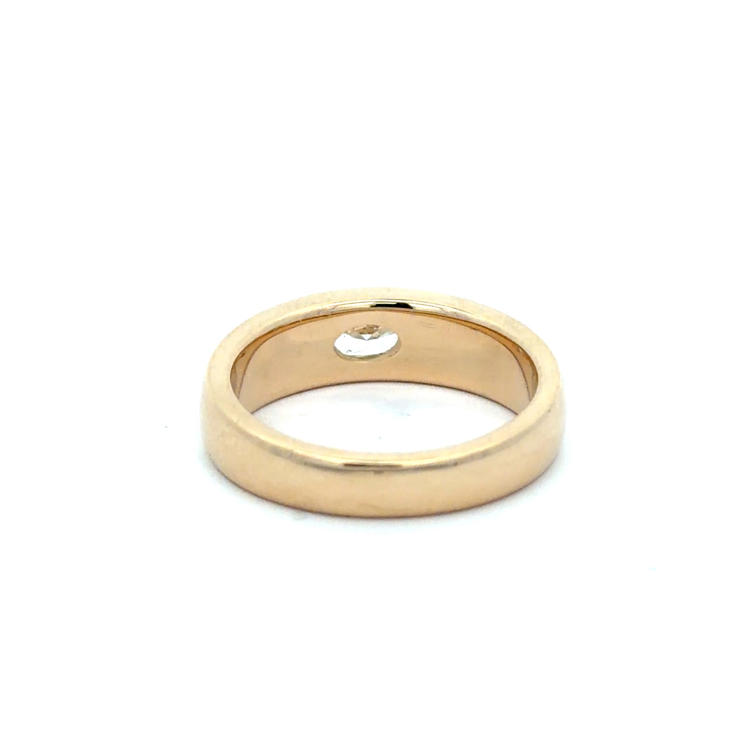 Signet Style 14Kt. Yellow Gold Ring with Natural Oval Brilliant Diamond weighing .51 carats