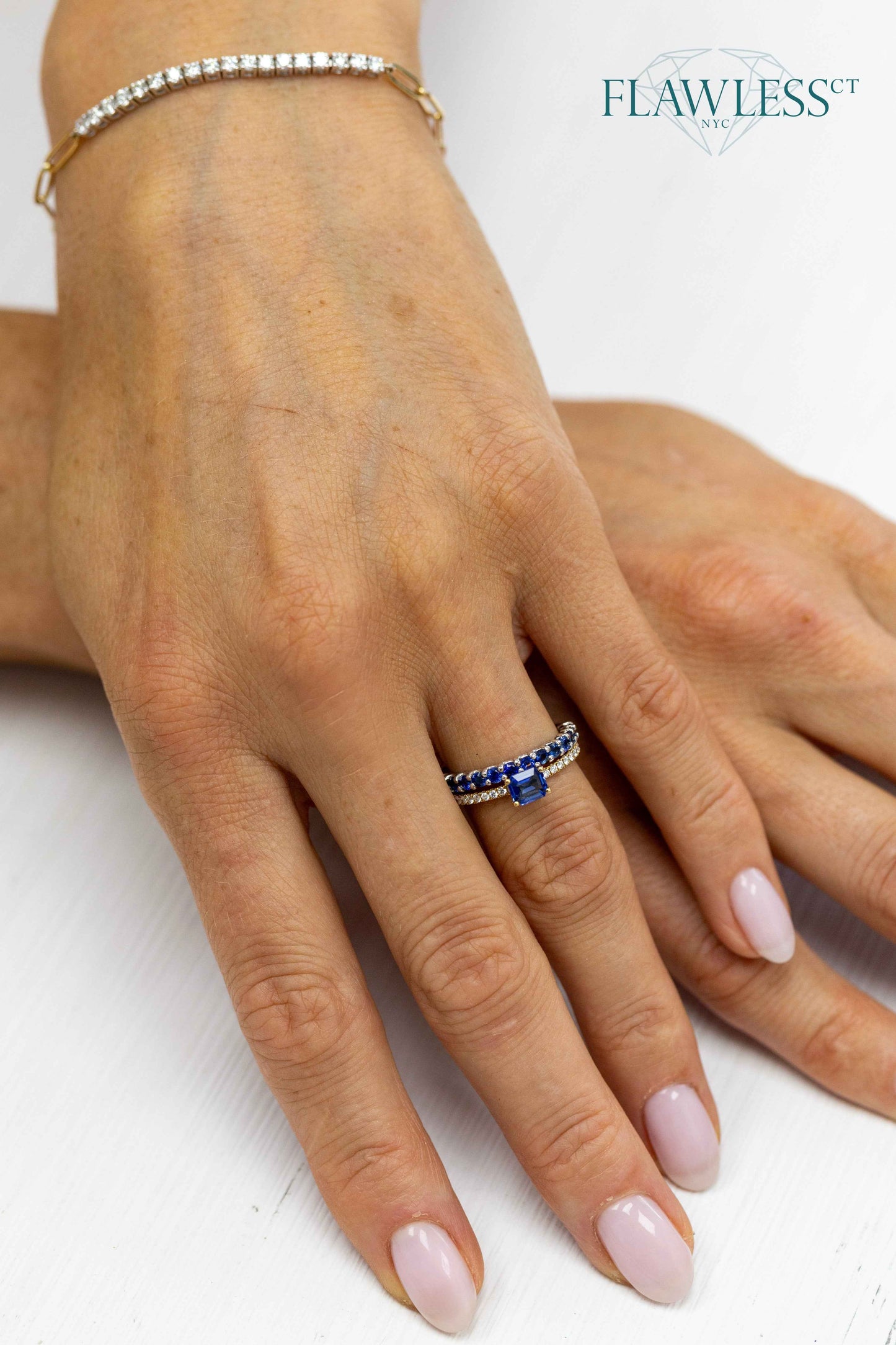 Natural Blue Sapphire and Diamond Ring