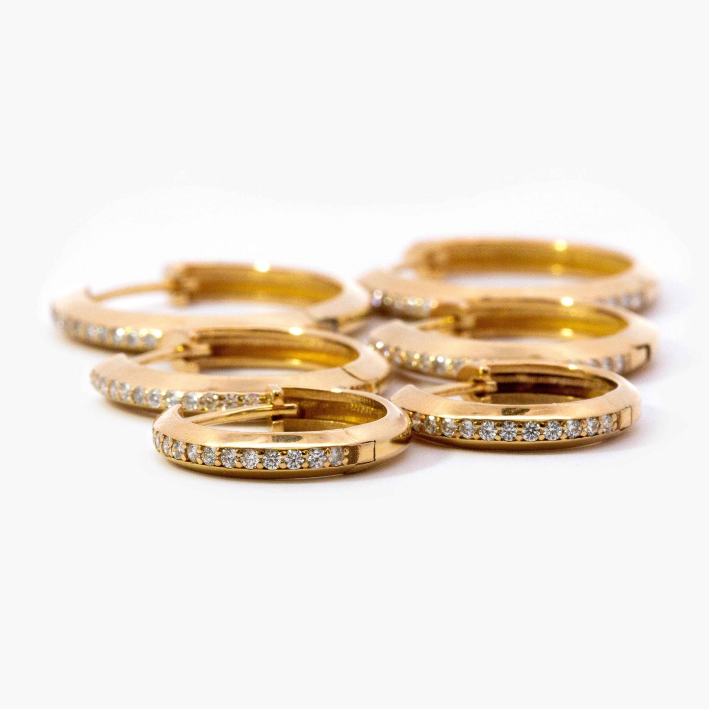Large Round Diamond Hoop Earrings