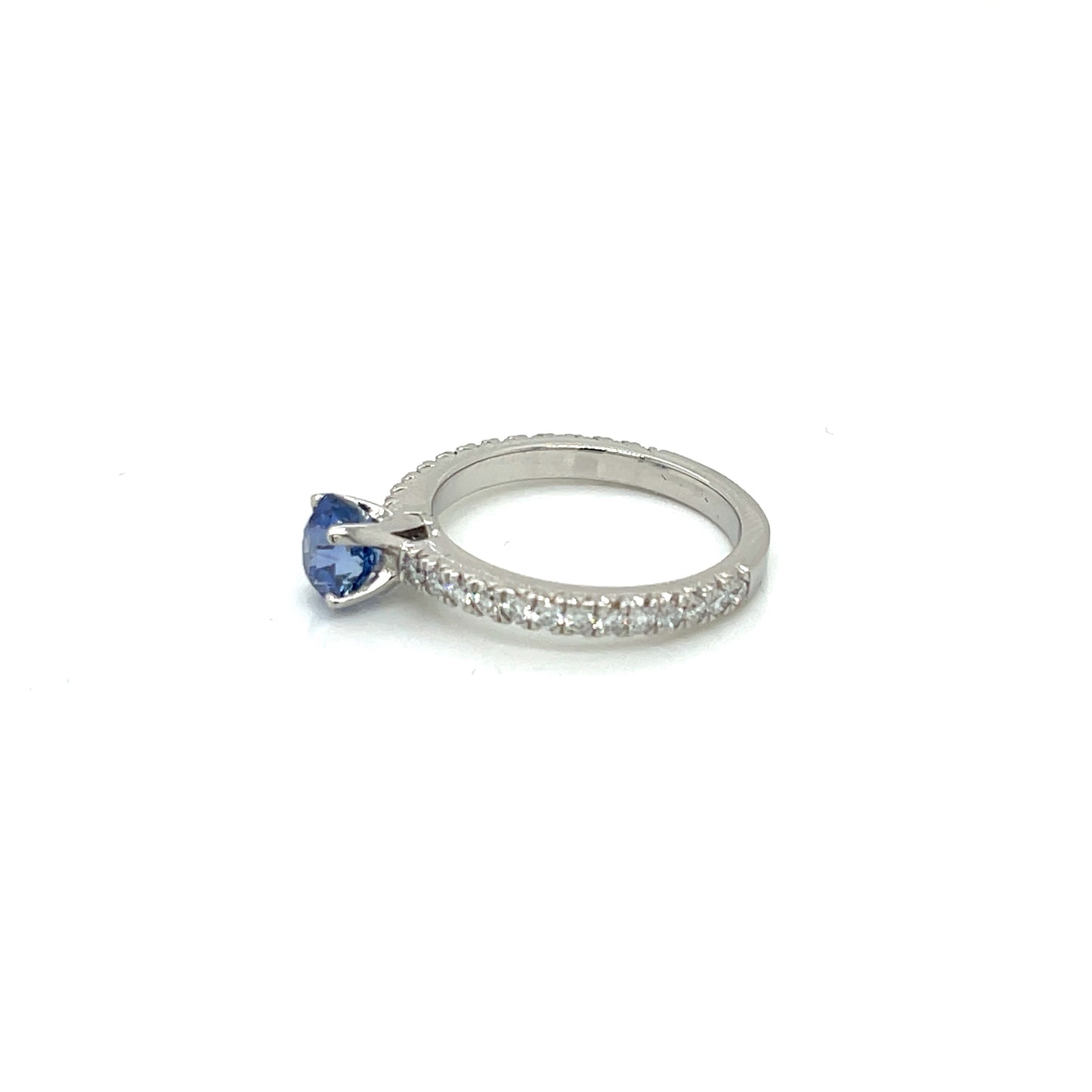 Ceylon Blue Sapphire Oval Cut Diamond Engagement Ring in Platinum - FlawlessCarat