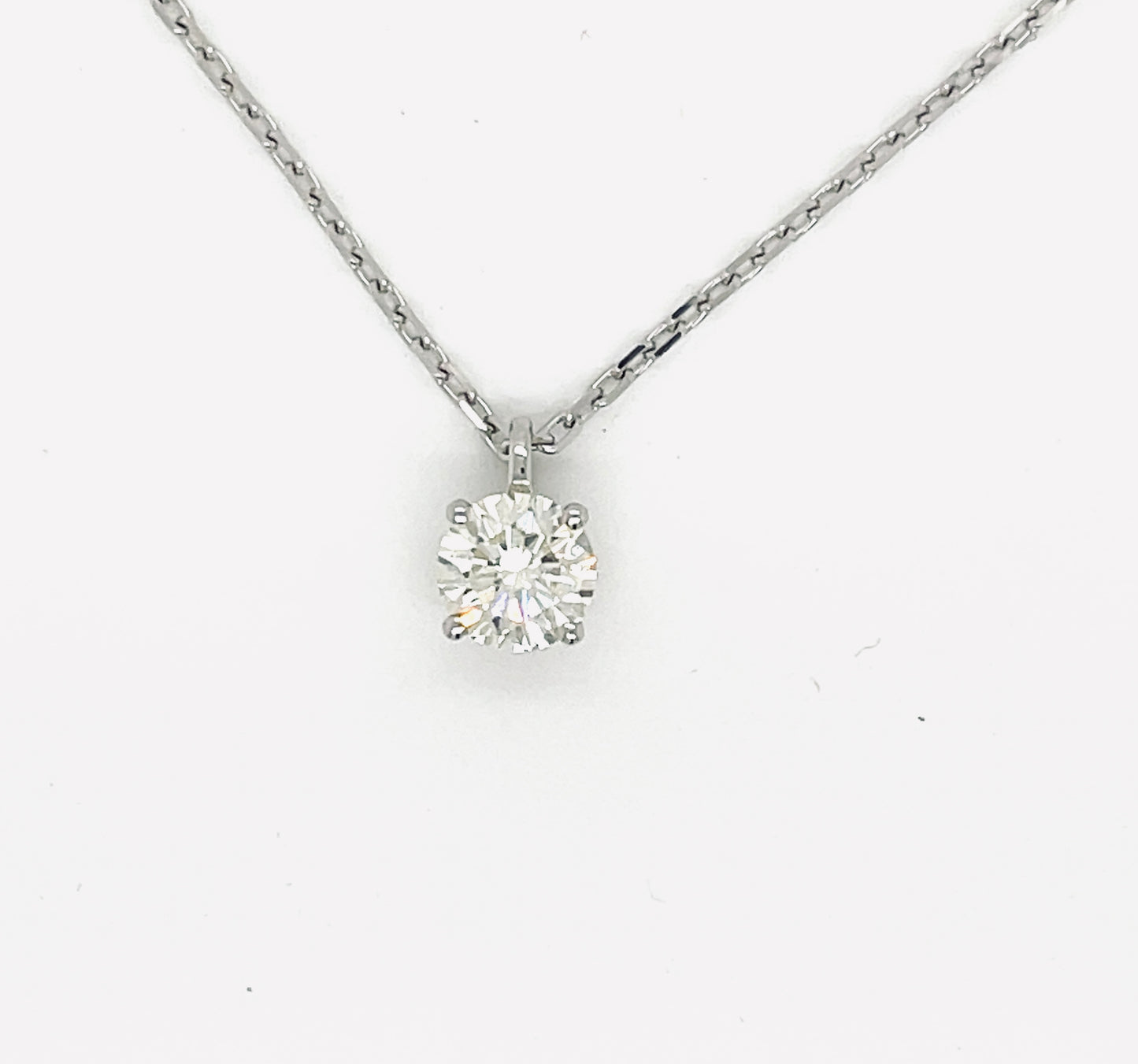 Four Prong Round Diamond Solitaire Pendant - FlawlessCarat
