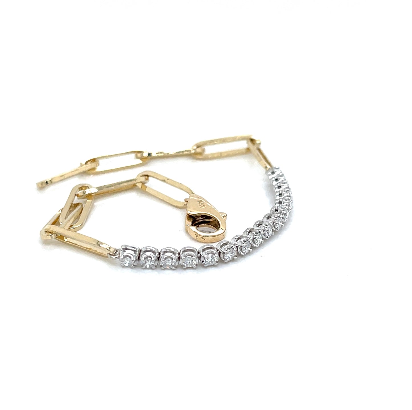 Diamond Paperclip Link Bracelet - FlawlessCarat