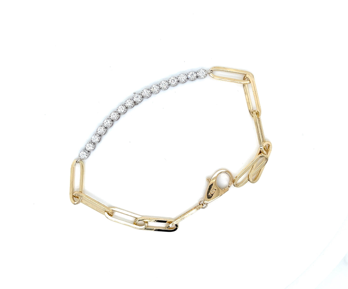 Diamond Paperclip Link Bracelet - FlawlessCarat