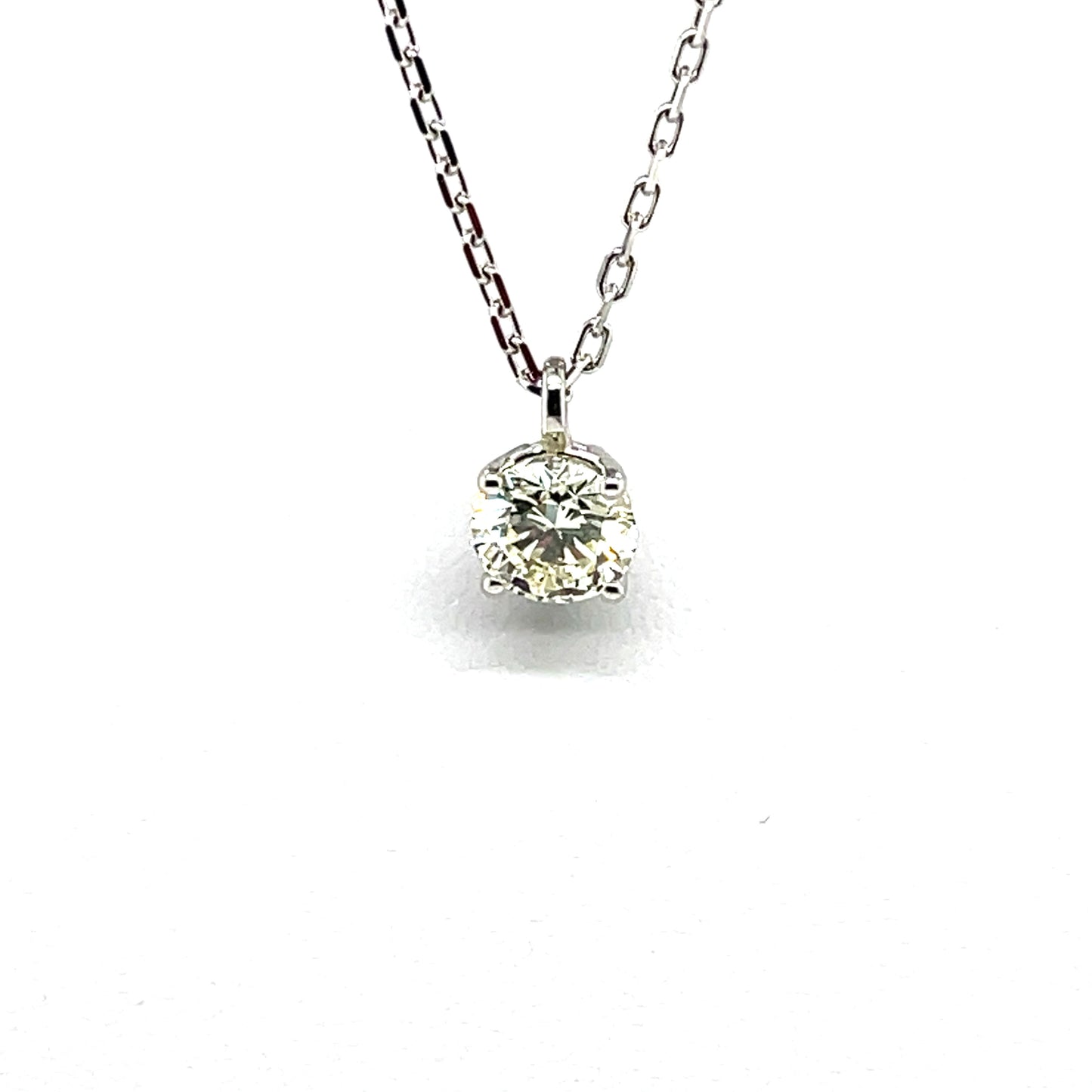 Four Prong Round Diamond Solitaire Pendant - FlawlessCarat