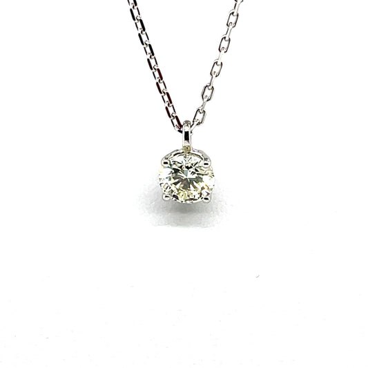 Four Prong Round Diamond Solitaire Pendant - FlawlessCarat