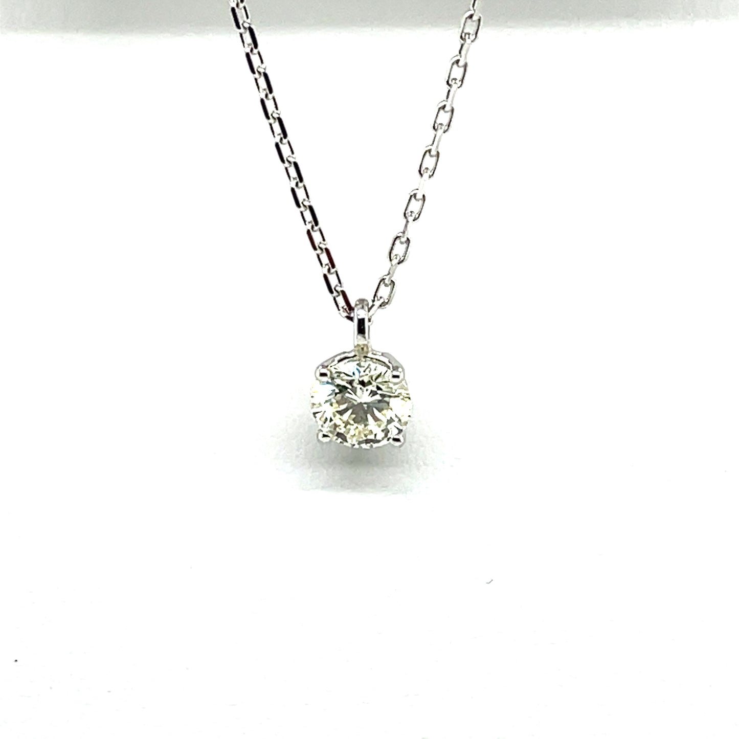 Four Prong Round Diamond Solitaire Pendant - FlawlessCarat