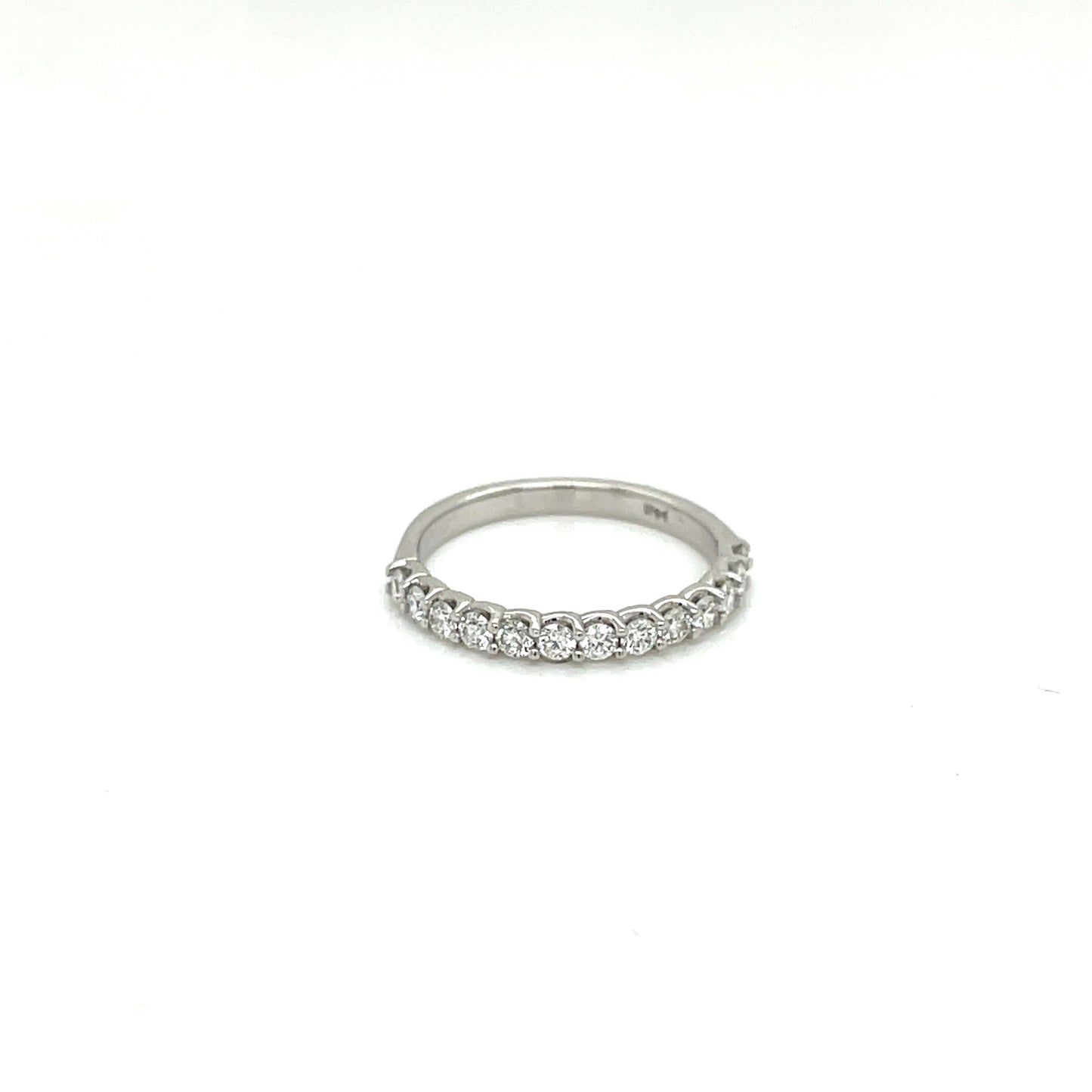 White Gold Shared Prong Wedding Band - FlawlessCarat
