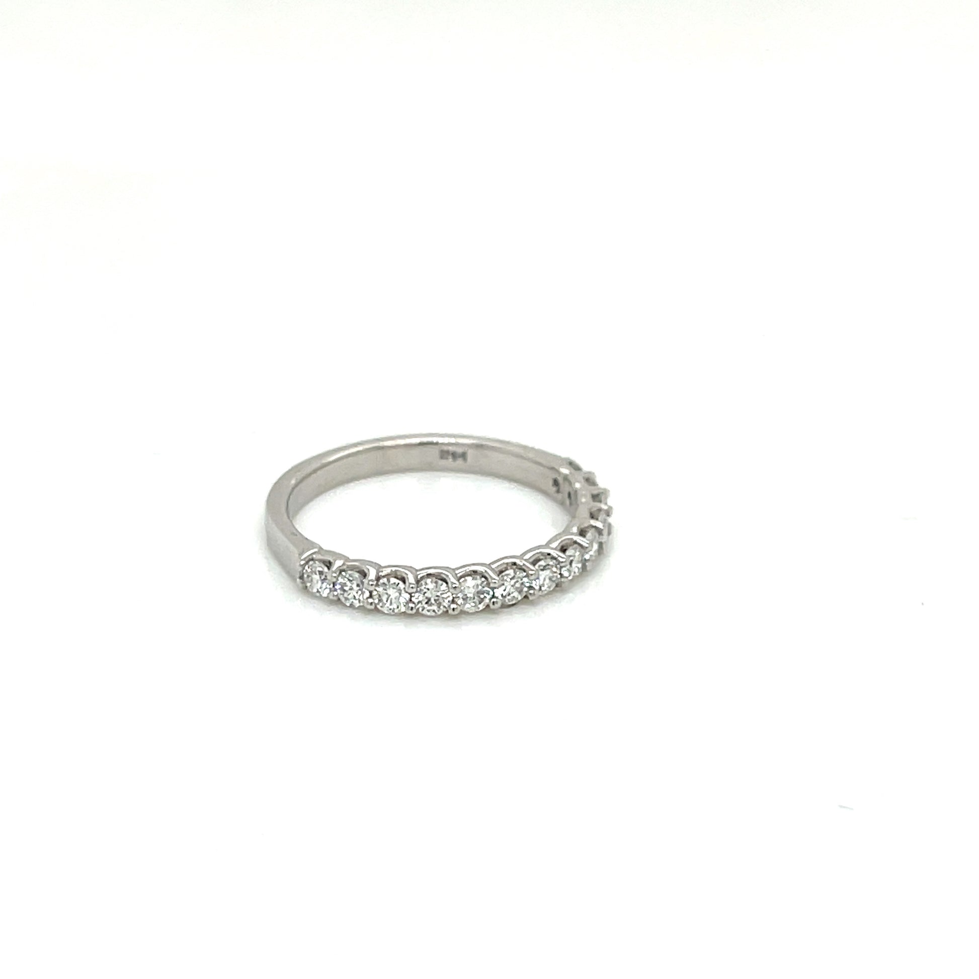 White Gold Shared Prong Wedding Band - FlawlessCarat