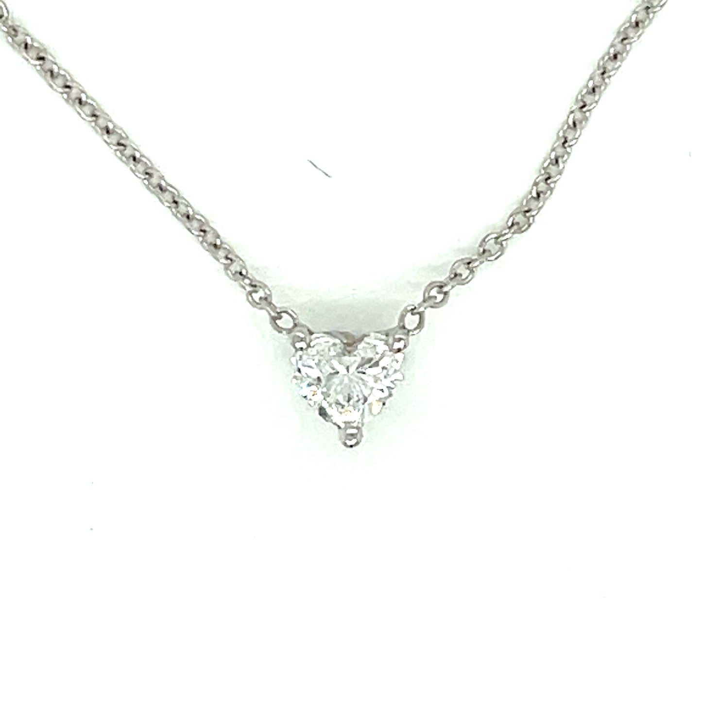 White Gold Heart Shape Diamond Solitaire Pendant - FlawlessCarat