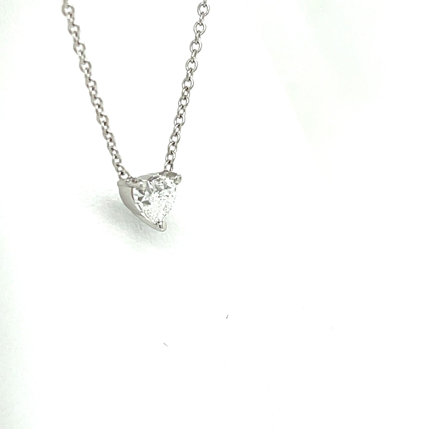 White Gold Heart Shape Diamond Solitaire Pendant - FlawlessCarat
