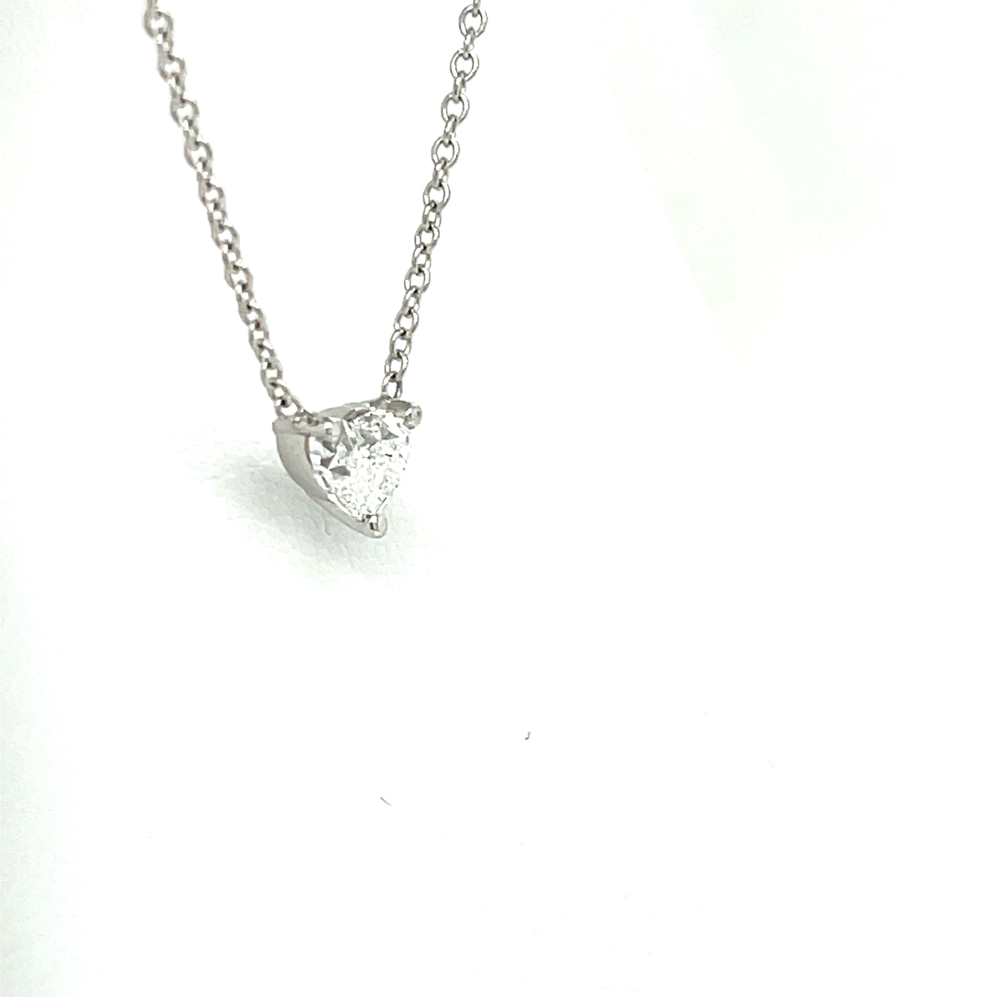 White Gold Heart Shape Diamond Solitaire Pendant - FlawlessCarat