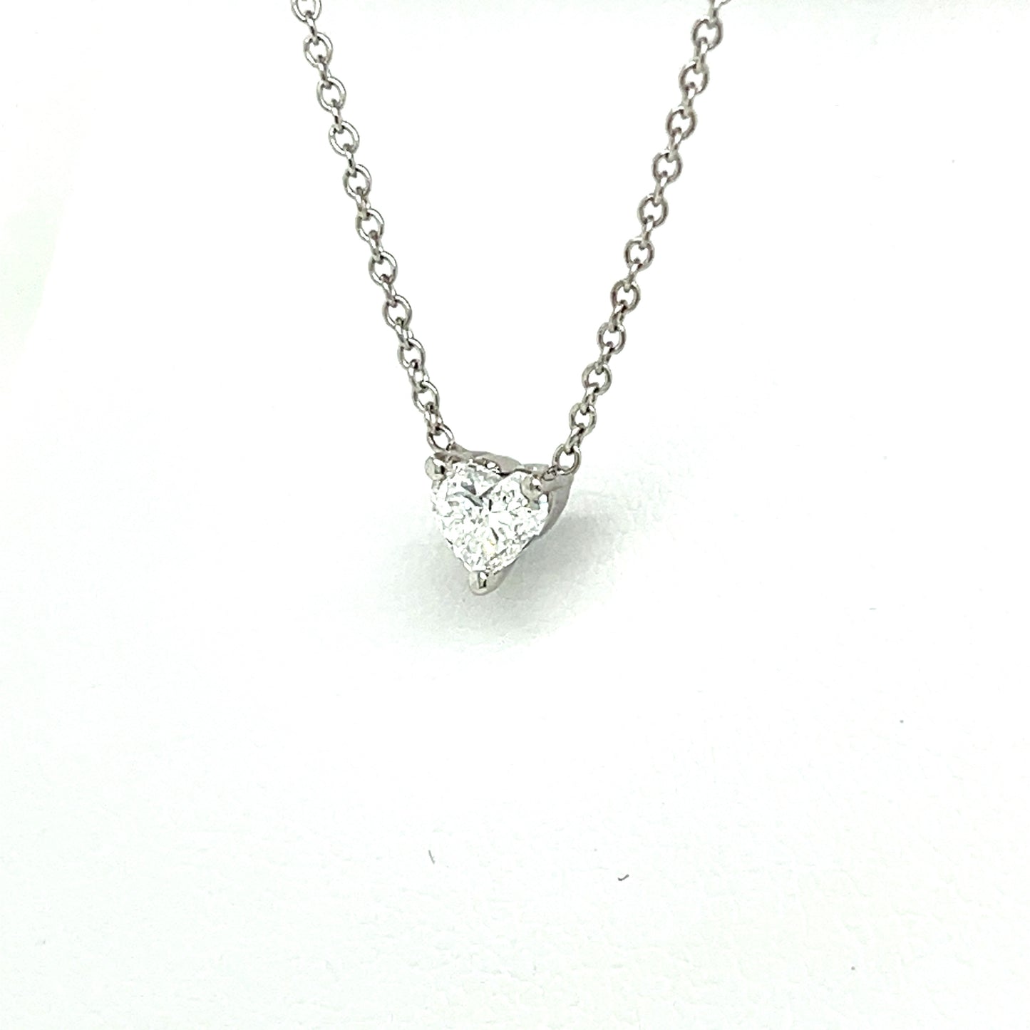 White Gold Heart Shape Diamond Solitaire Pendant - FlawlessCarat