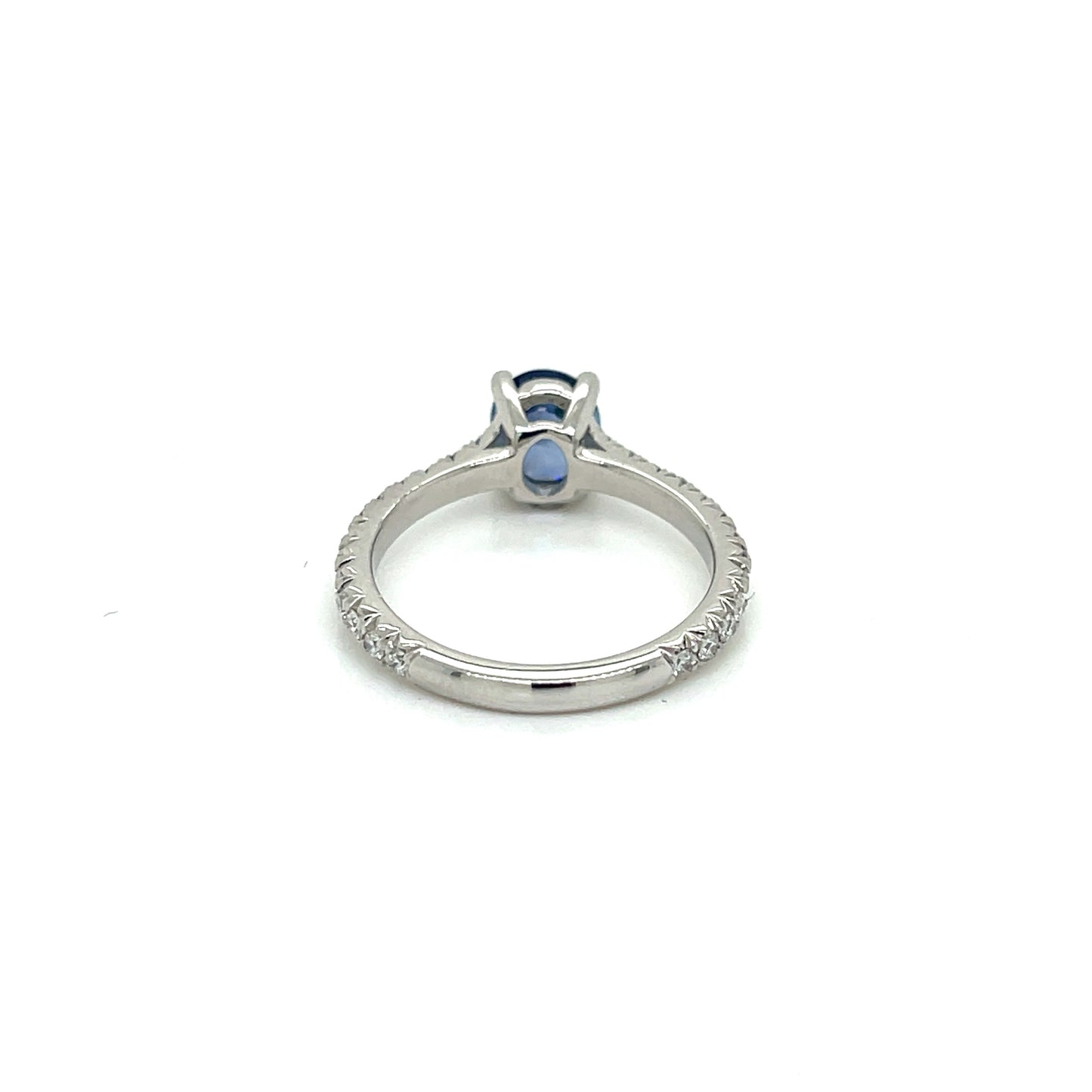 Ceylon Blue Sapphire Oval Cut Diamond Engagement Ring in Platinum - FlawlessCarat