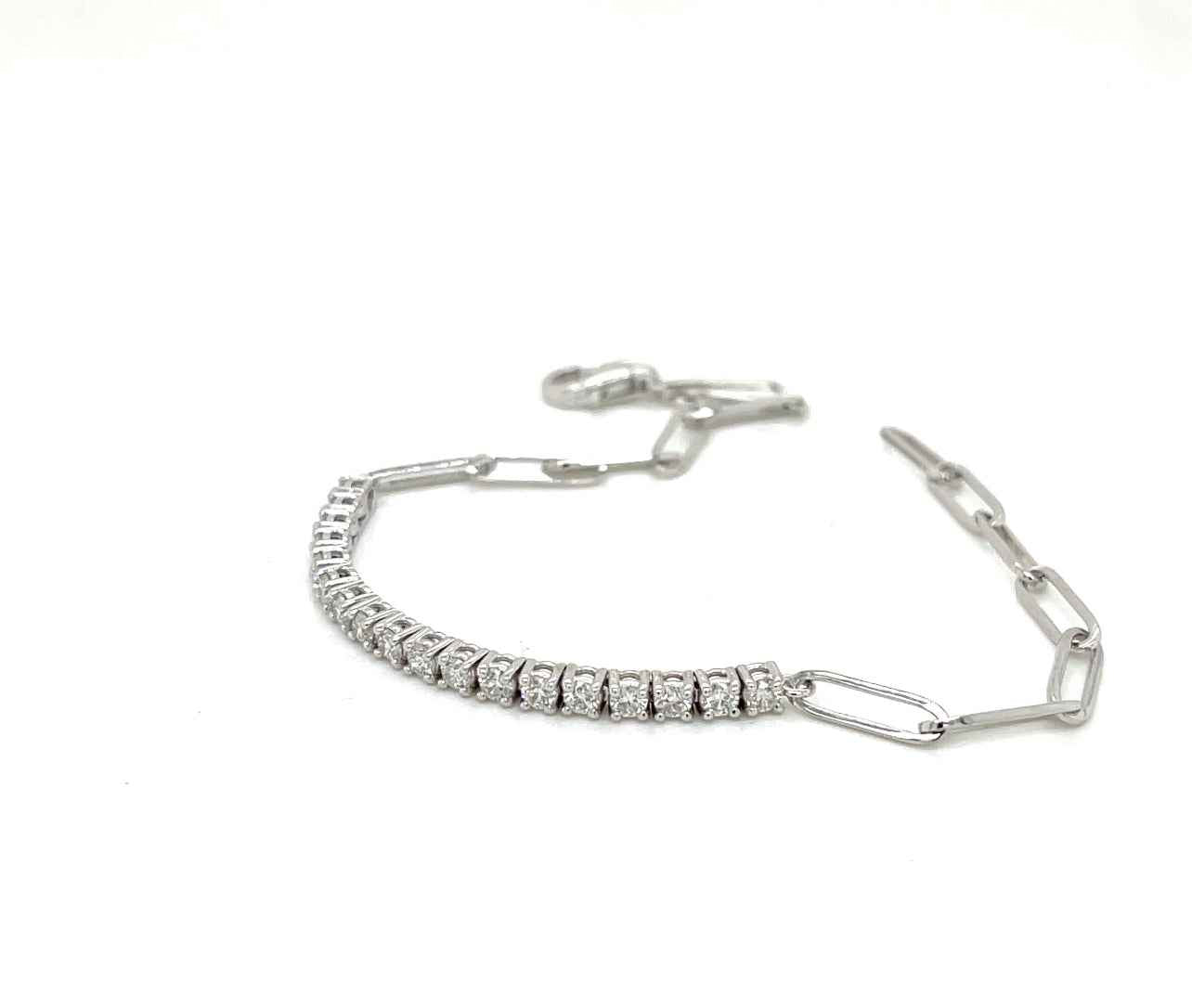 Paper Clip Diamond Bracelet