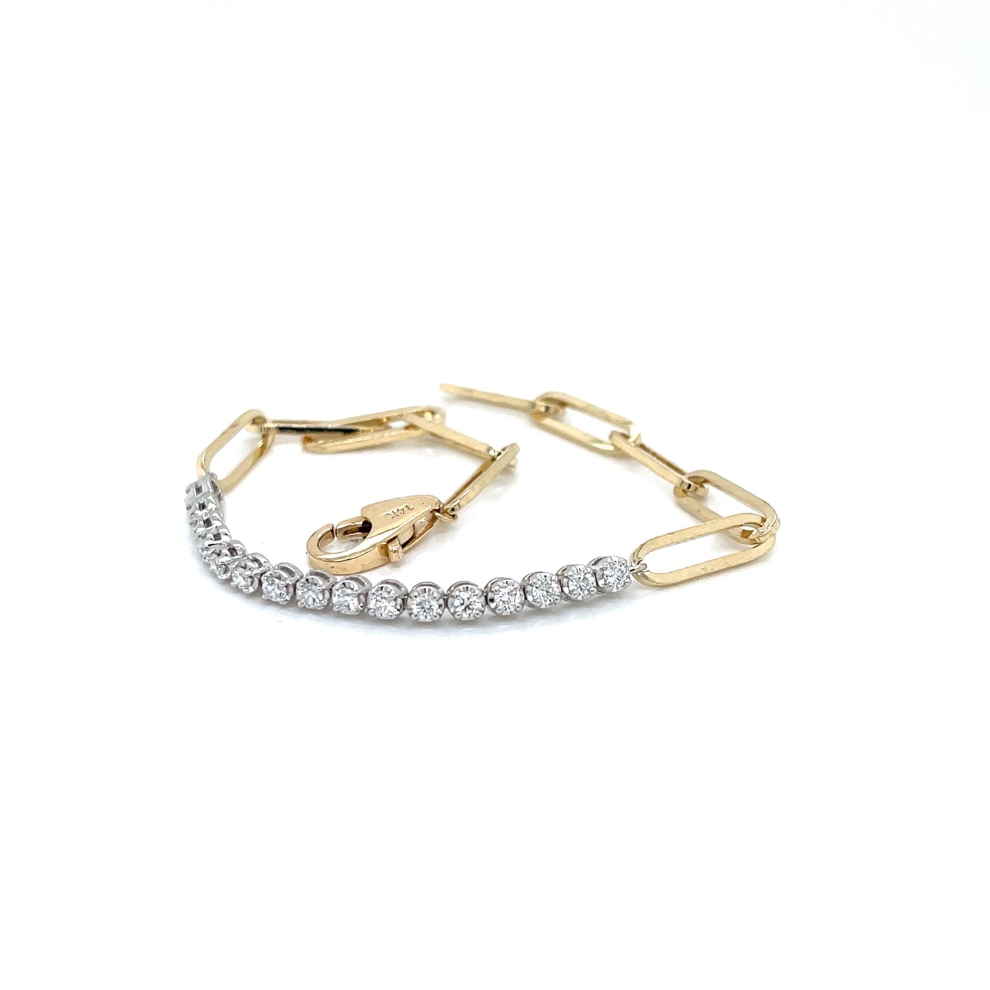 Diamond Paperclip Link Bracelet - FlawlessCarat