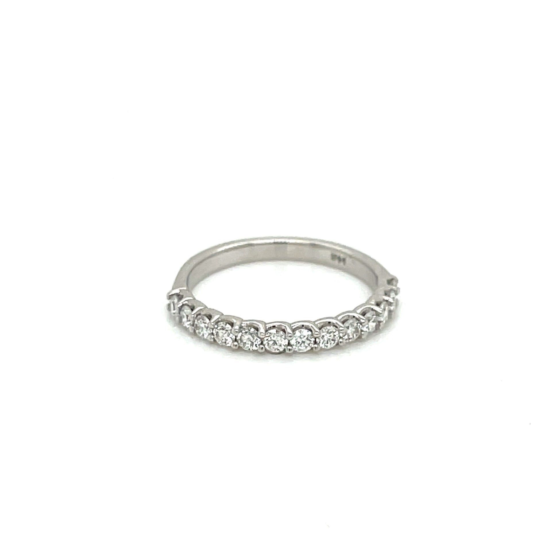 White Gold Shared Prong Wedding Band - FlawlessCarat