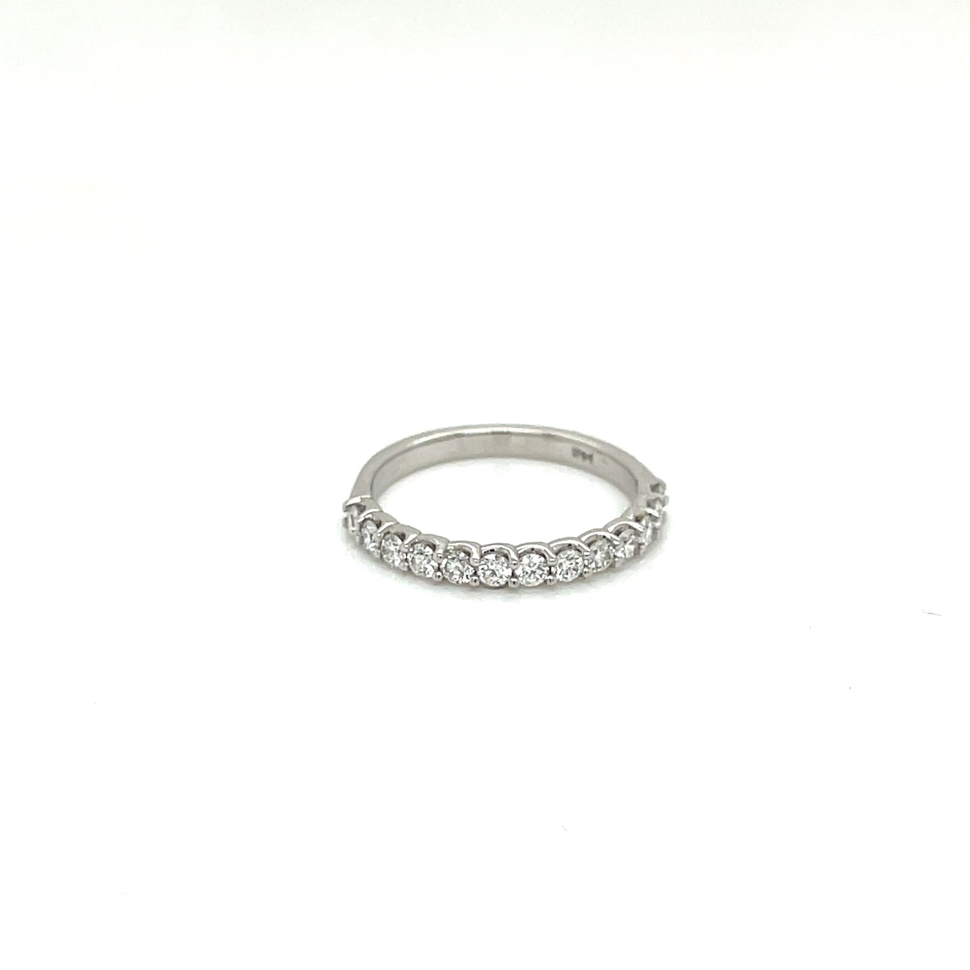 White Gold Shared Prong Wedding Band - FlawlessCarat