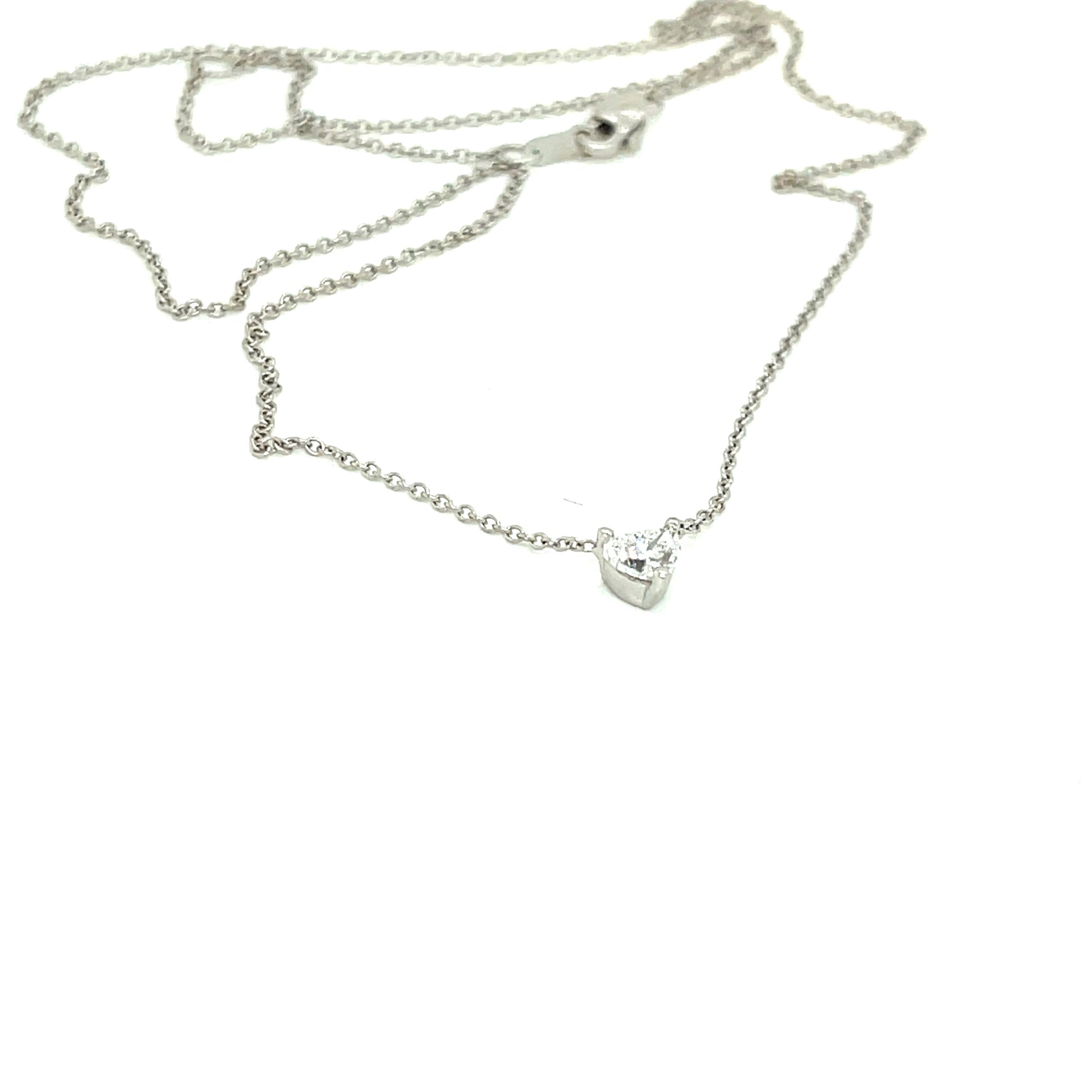 White Gold Heart Shape Diamond Solitaire Pendant - FlawlessCarat