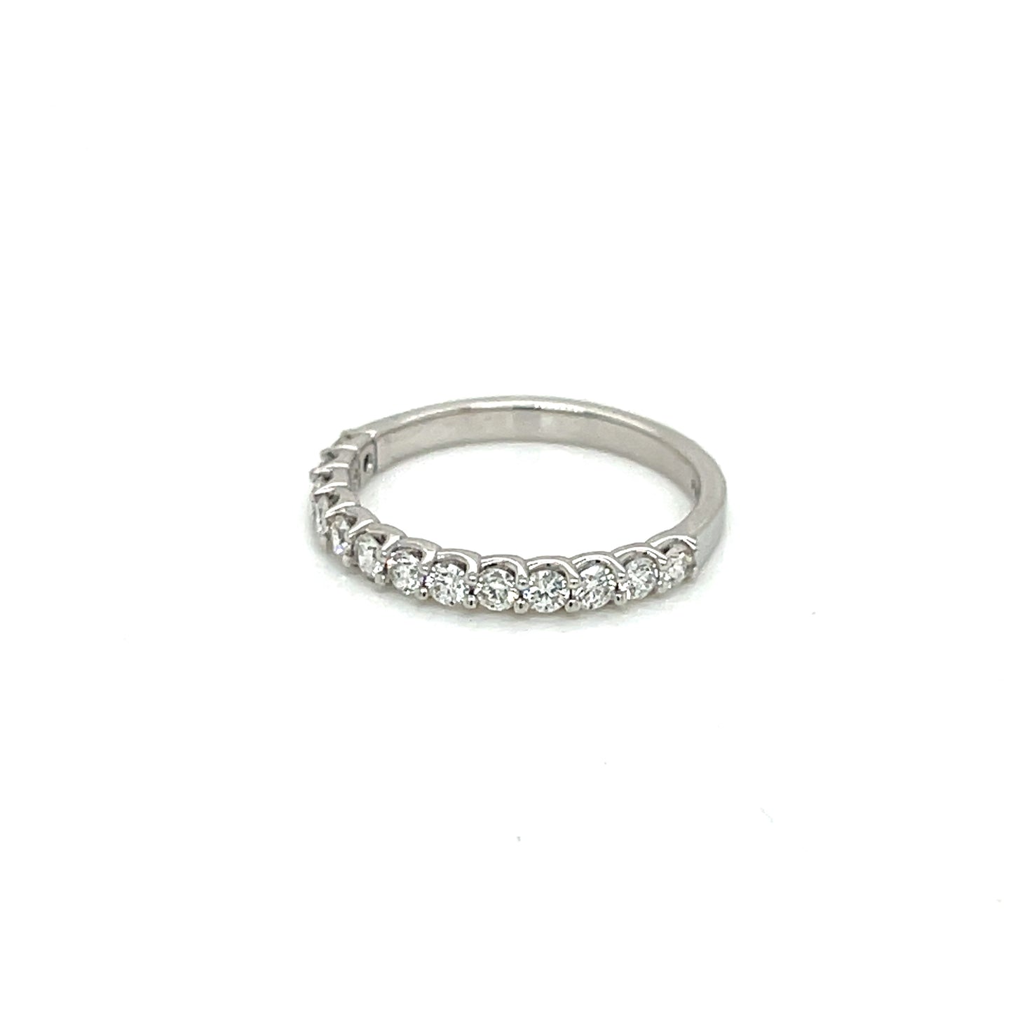 White Gold Shared Prong Wedding Band - FlawlessCarat