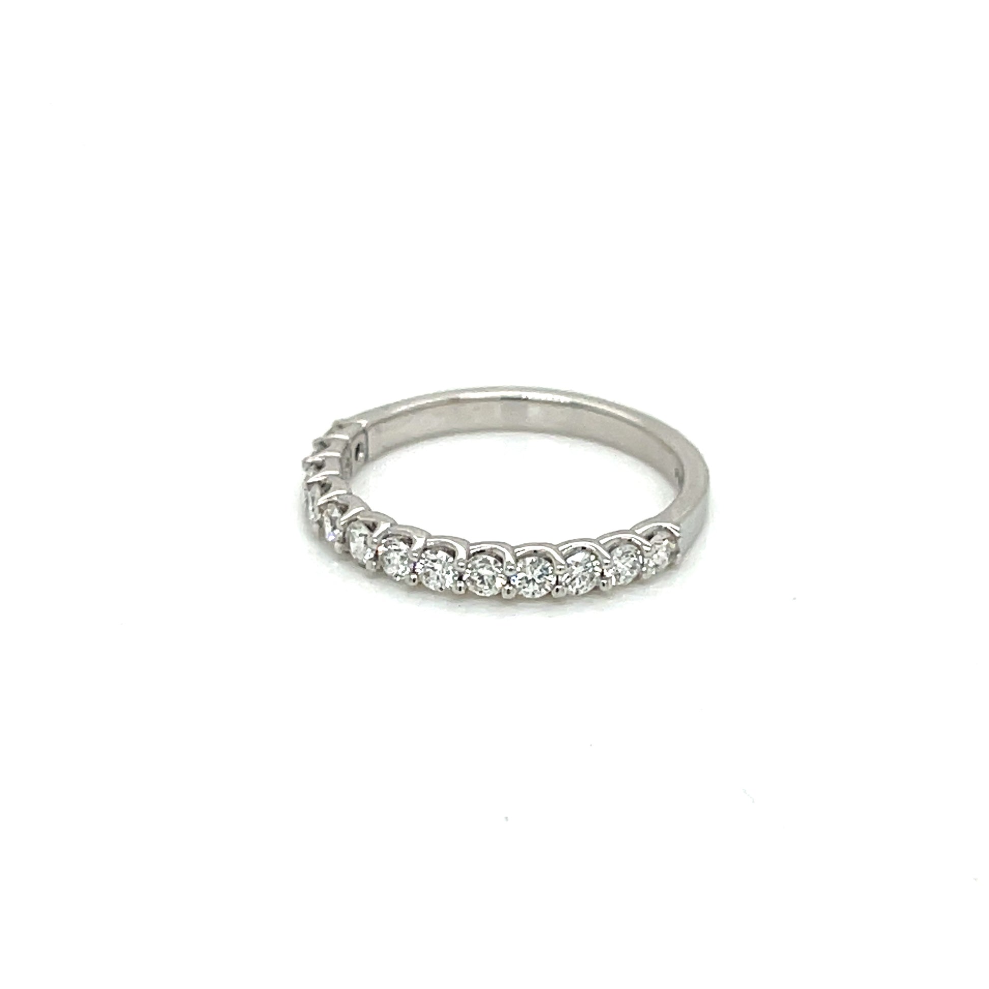 White Gold Shared Prong Wedding Band - FlawlessCarat