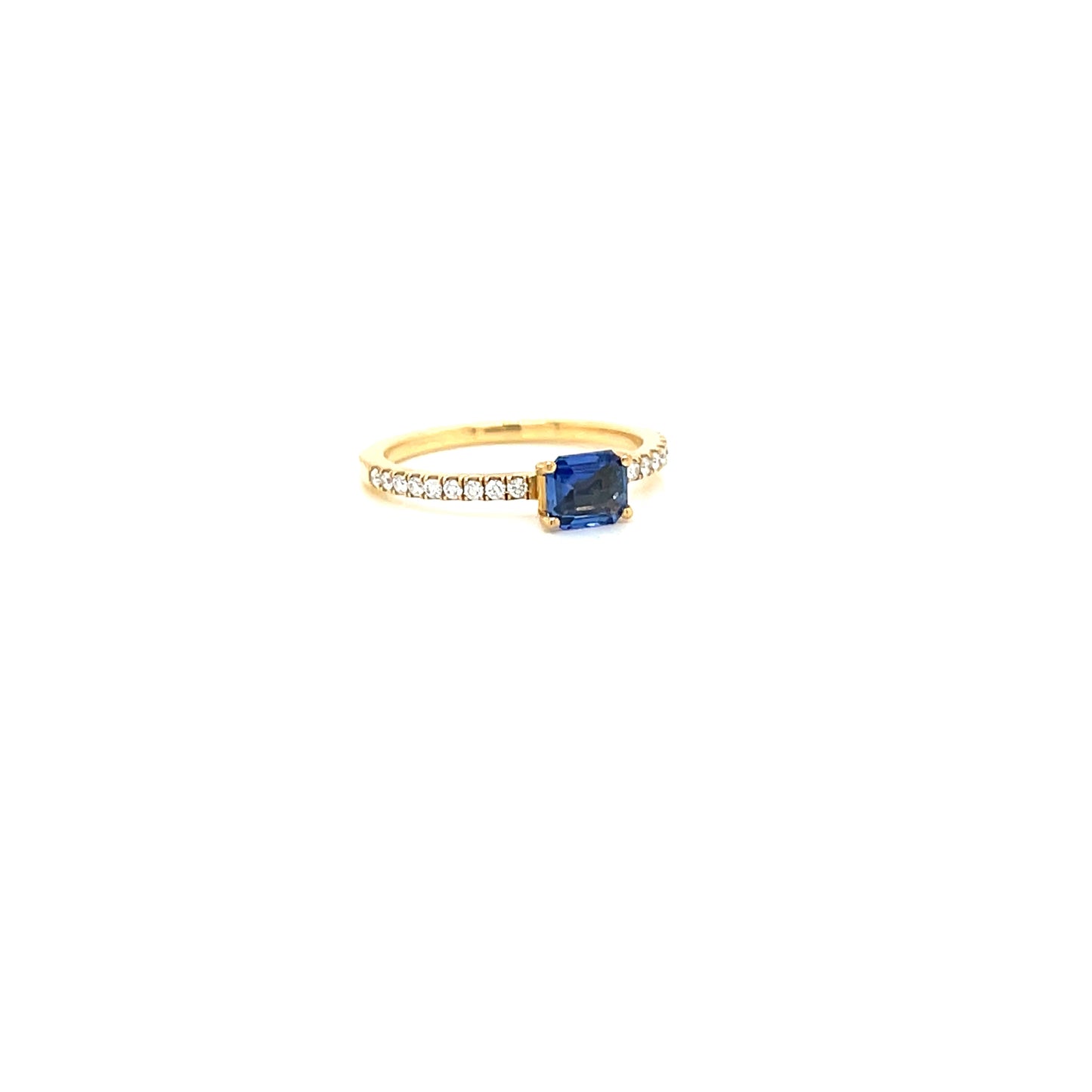 Natural Blue Sapphire and Diamond Ring - FlawlessCarat