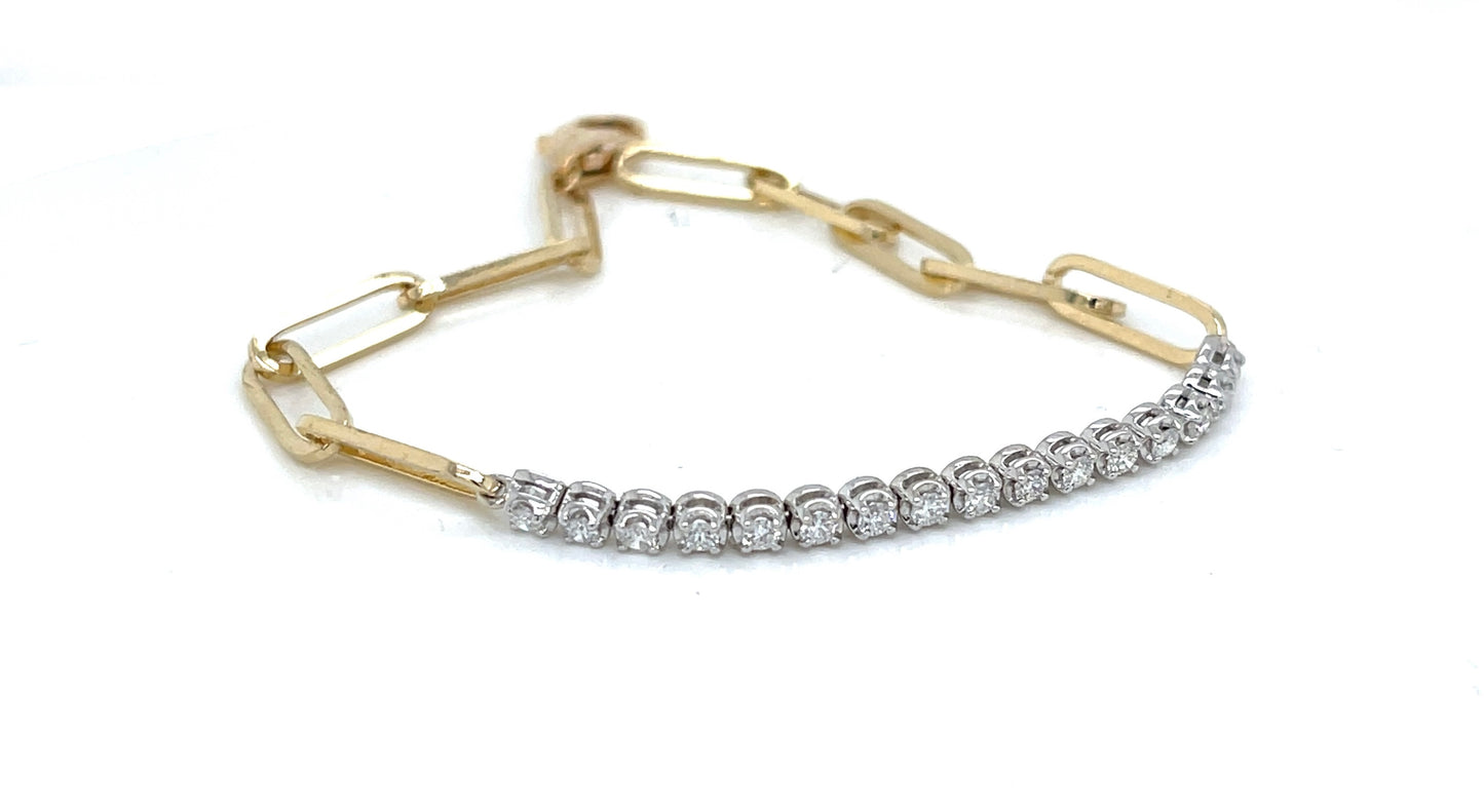 Diamond Paperclip Link Bracelet - FlawlessCarat