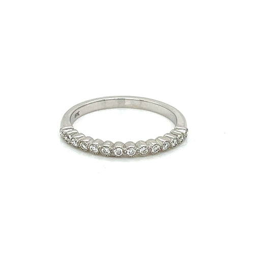 White Gold Diamond Bezel Wedding Band - FlawlessCarat