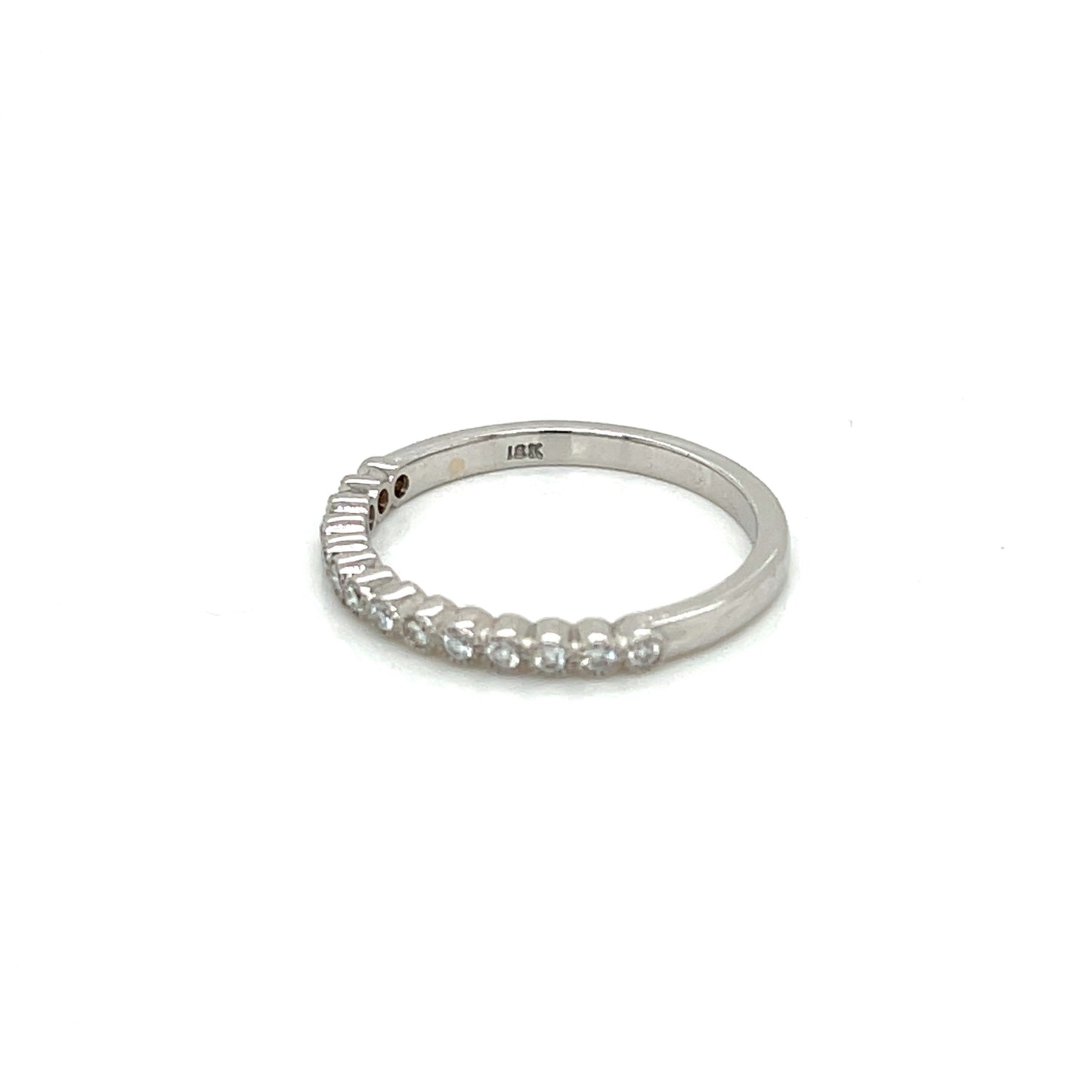 White Gold Diamond Bezel Wedding Band - FlawlessCarat