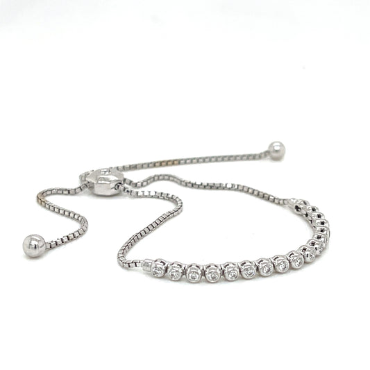 Stacking Bezel Straight Line Bracelet - FlawlessCarat