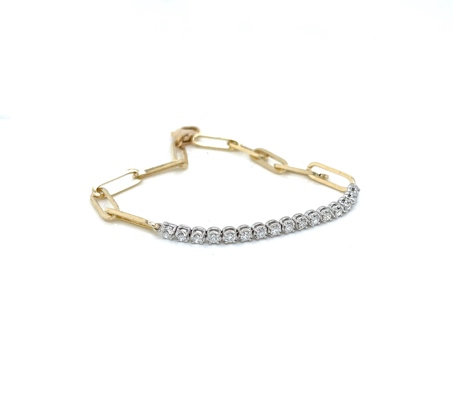 Diamond Paperclip Link Bracelet - FlawlessCarat