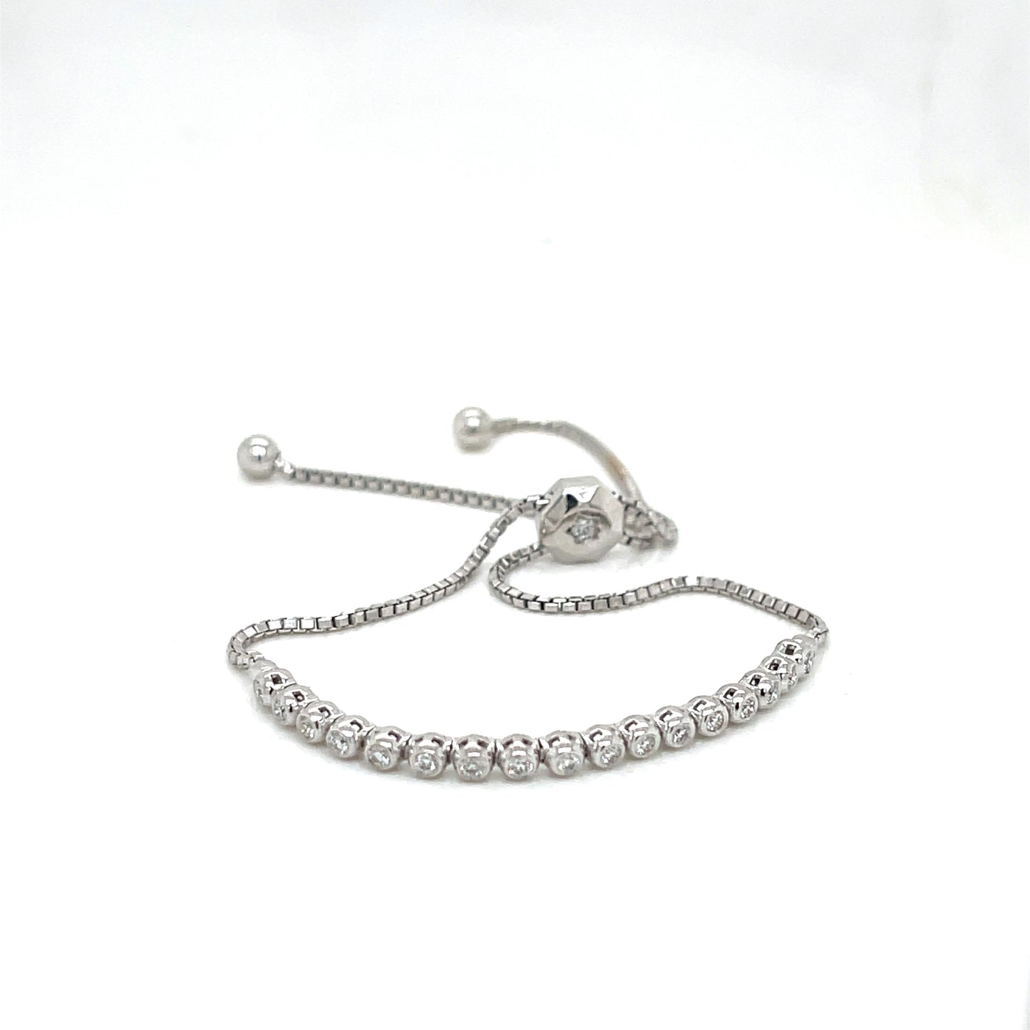 Stacking Bezel Straight Line Bracelet - FlawlessCarat