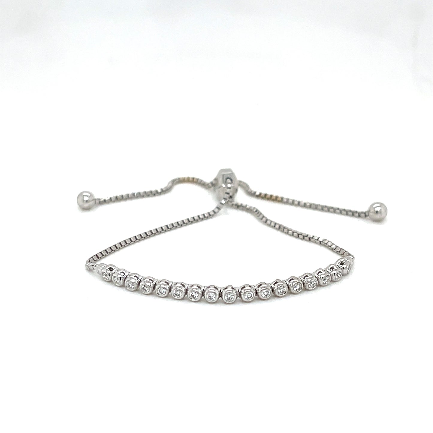 Stacking Bezel Straight Line Bracelet - FlawlessCarat