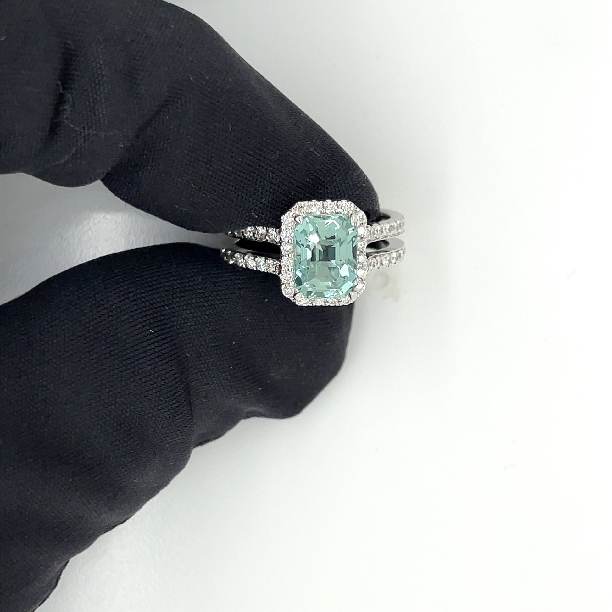 Blue Tourmaline and Diamond Ring - FlawlessCarat