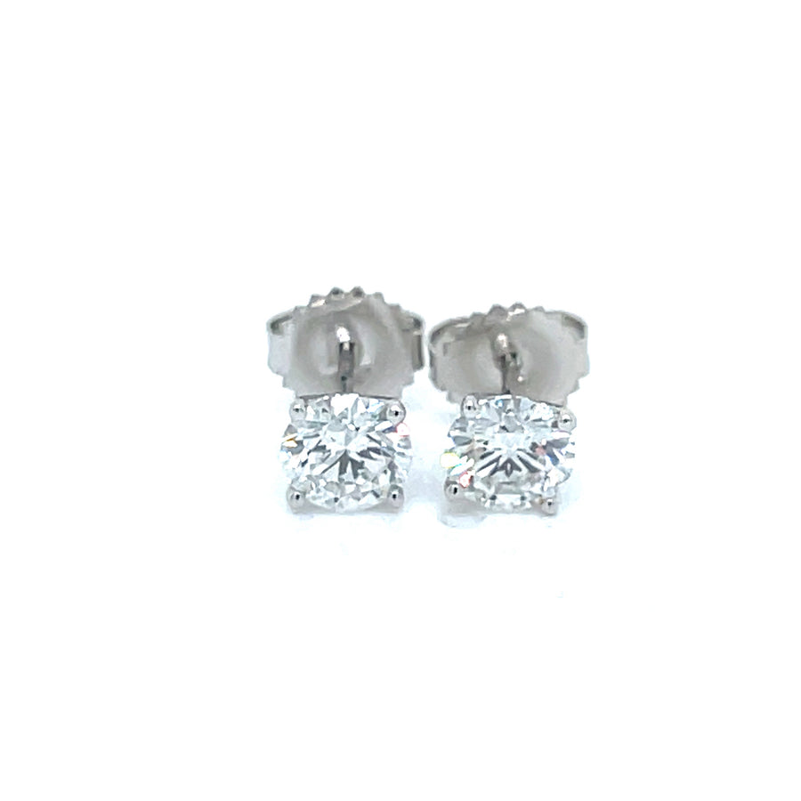 1.00 Carat Lab-Grown Round Diamond Stud Earrings