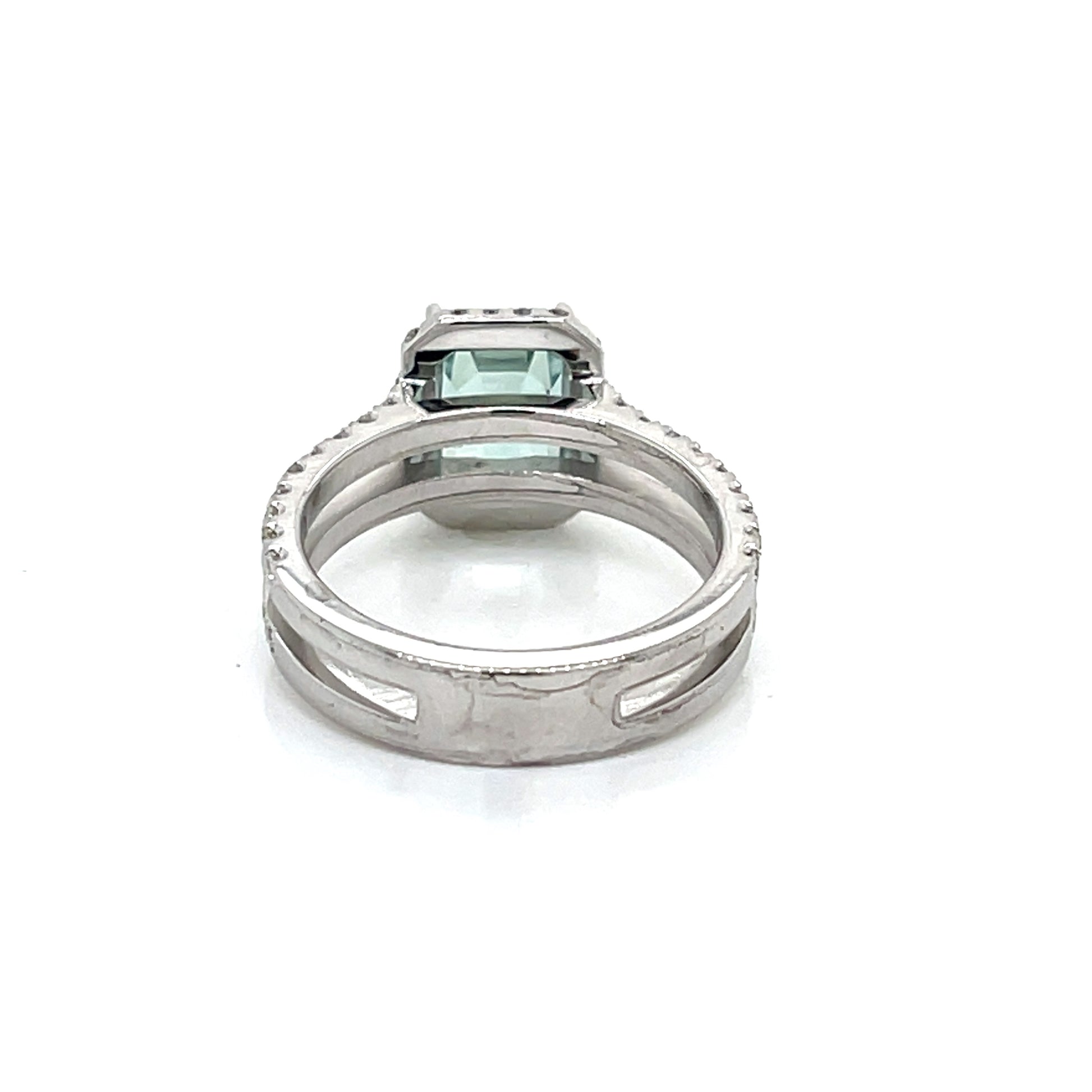 Blue Tourmaline and Diamond Ring - FlawlessCarat