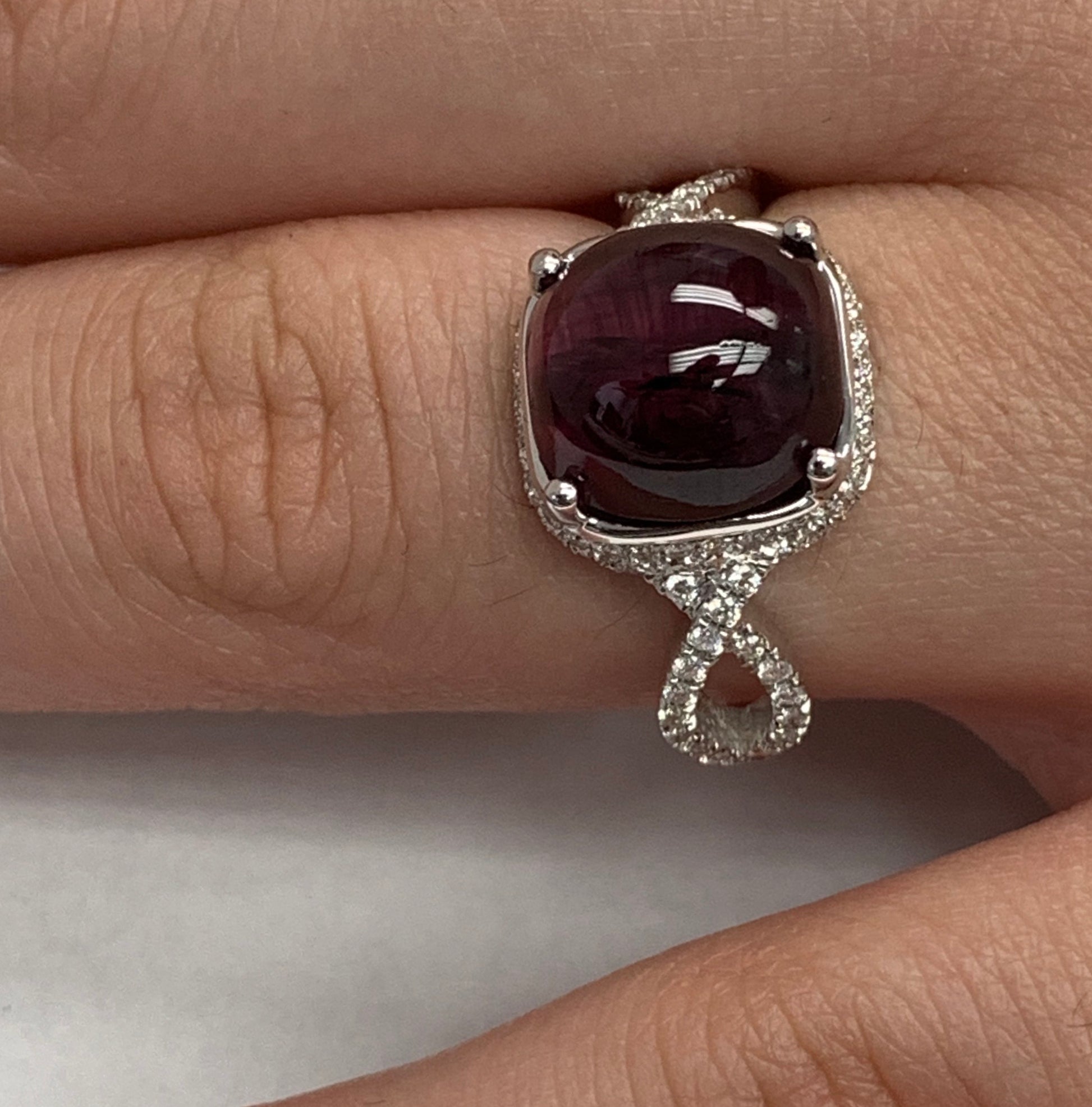 18 Karat White Gold Rubellite Pave Diamond Ring - FlawlessCarat