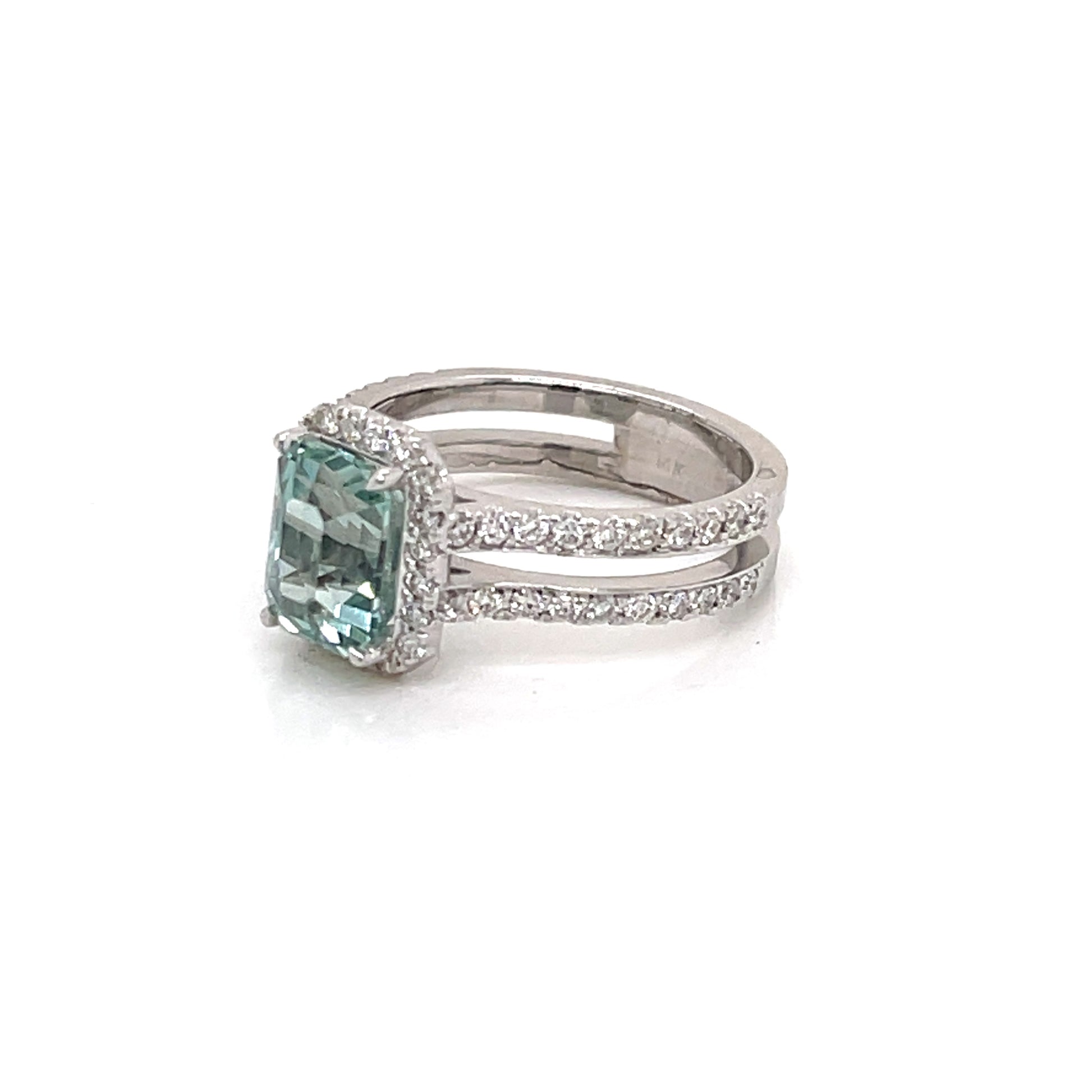 Blue Tourmaline and Diamond Ring - FlawlessCarat